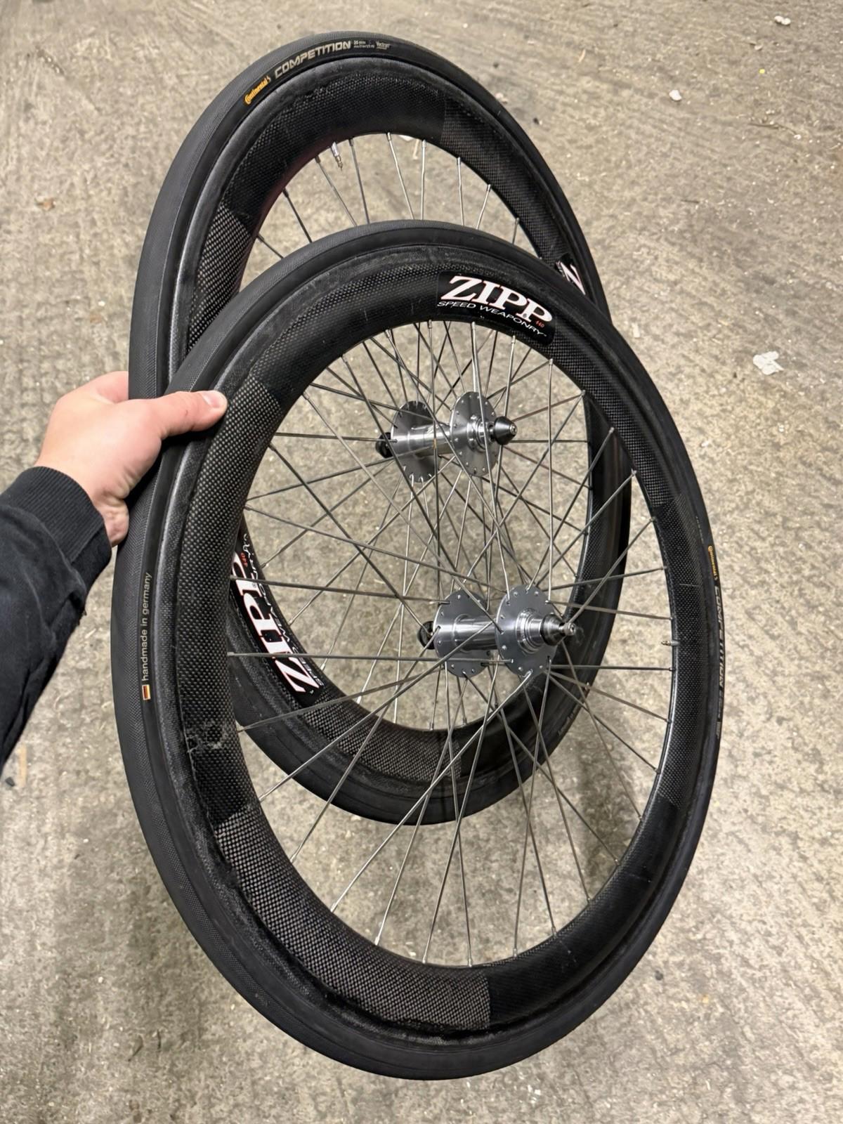 Zipp Tubular Track Wheelset Fixed Gear Pista Wheels Vintage ( Small Damage)