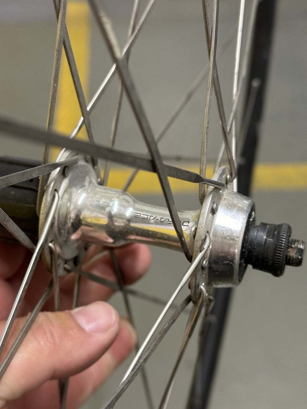 Vintage Dura Ace Road Wheelset Wolber Tubular Rims Aero Spokes - view 4