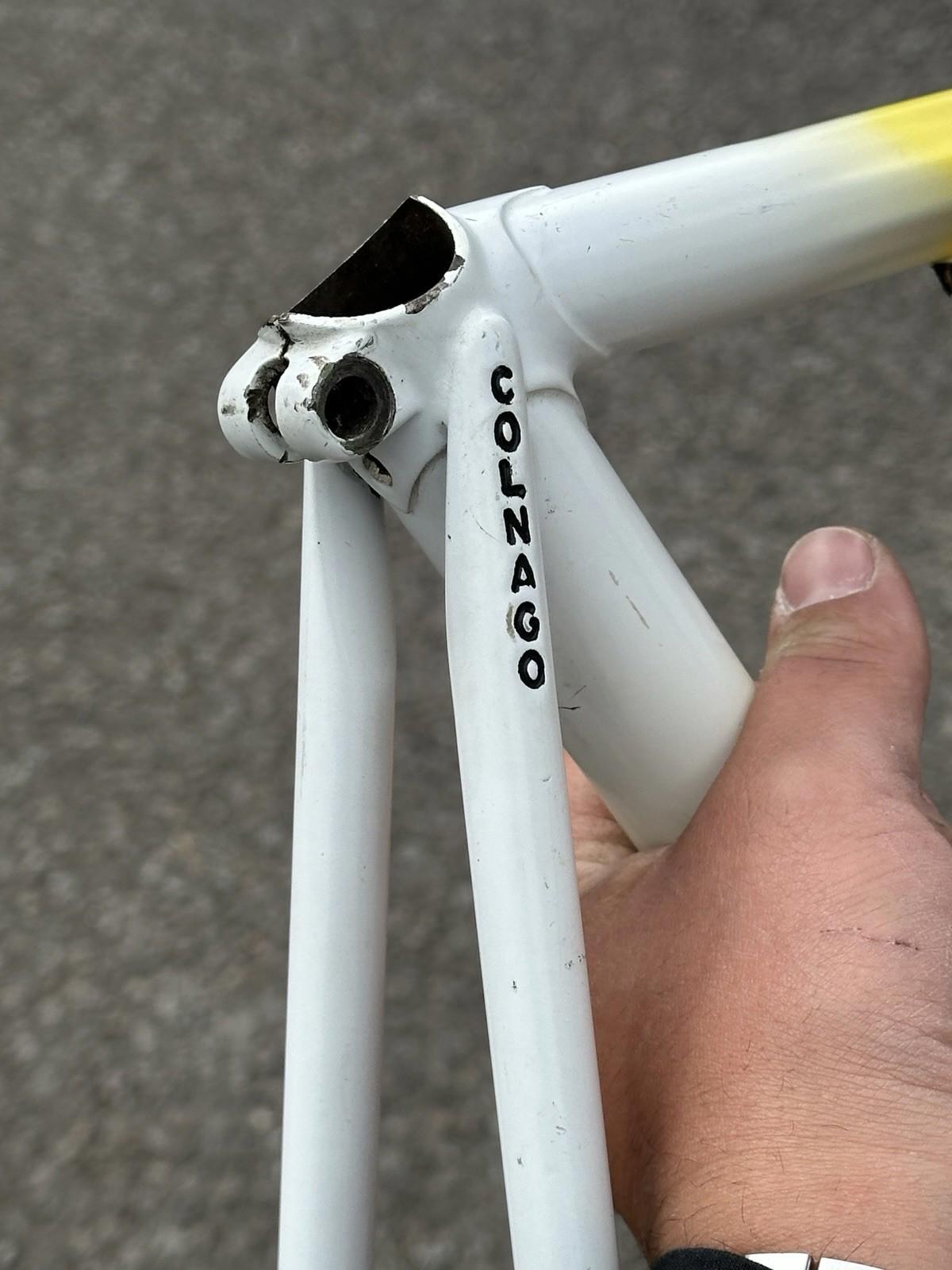 Rare Vintage Colnago Pursuit Tt 700/650c Cx Straight Forks Small Dent