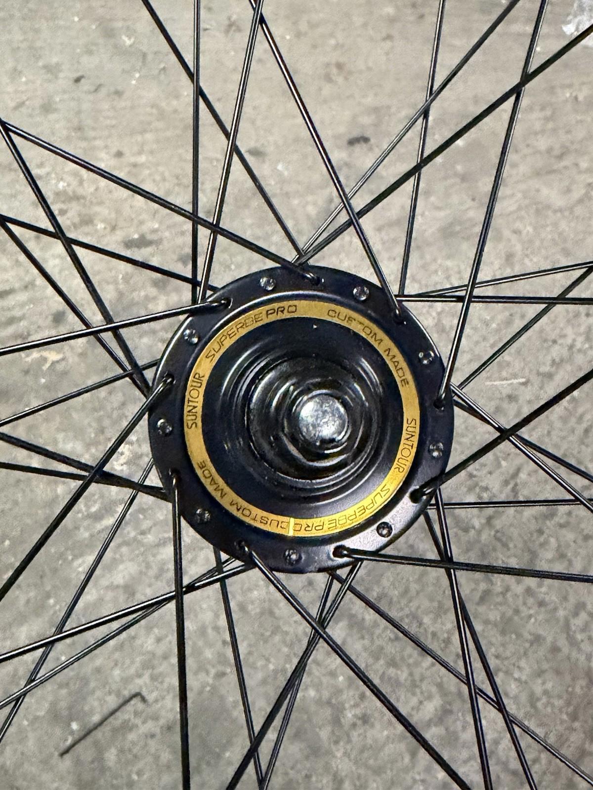 Rare Custom Anodised Suntour Superbe Pro Hubs Track Wheelset Fixed Gear Tubular