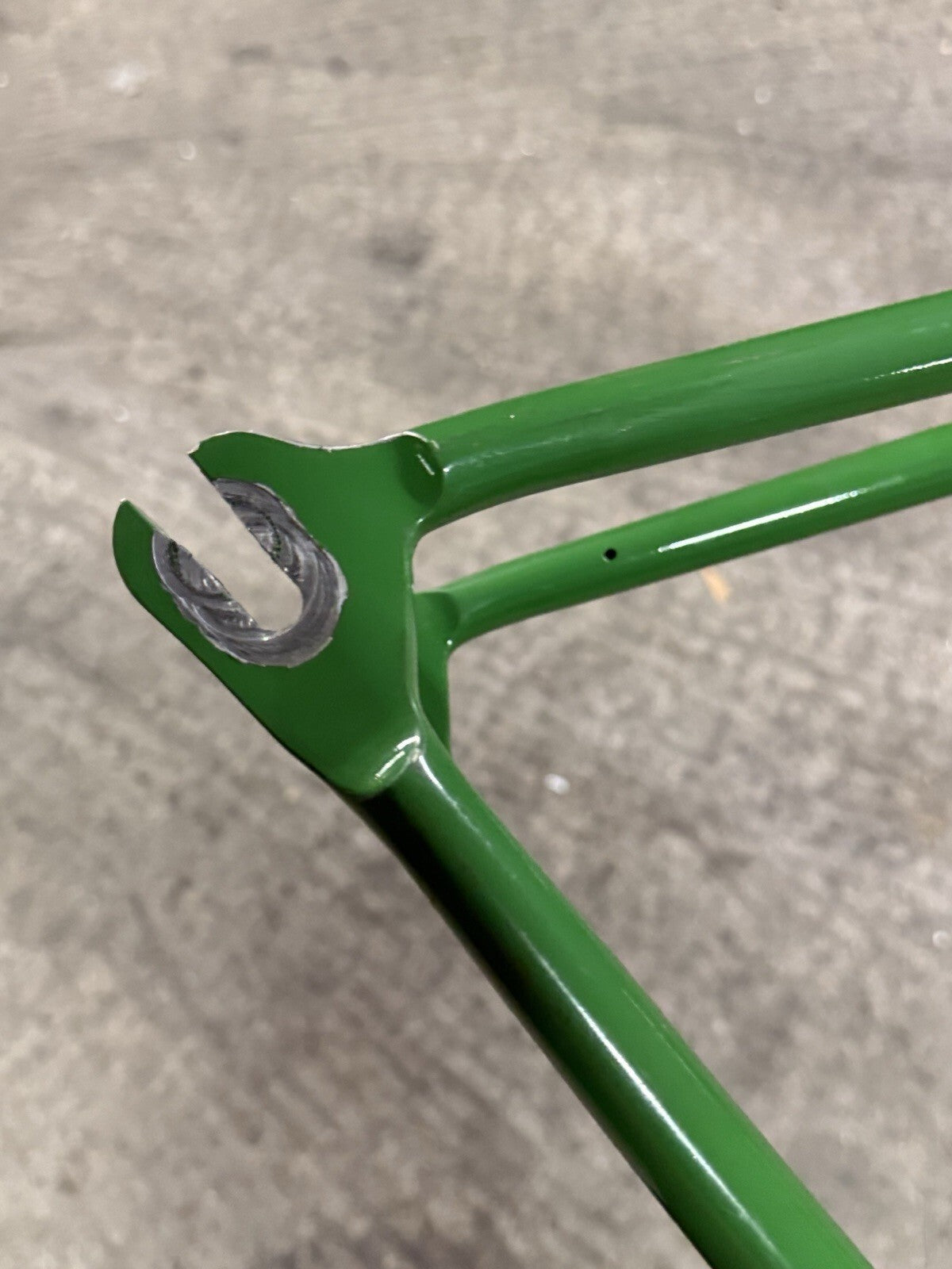 Custom Made Track Frameset Painted John Deere Size Medium 1inch Forks