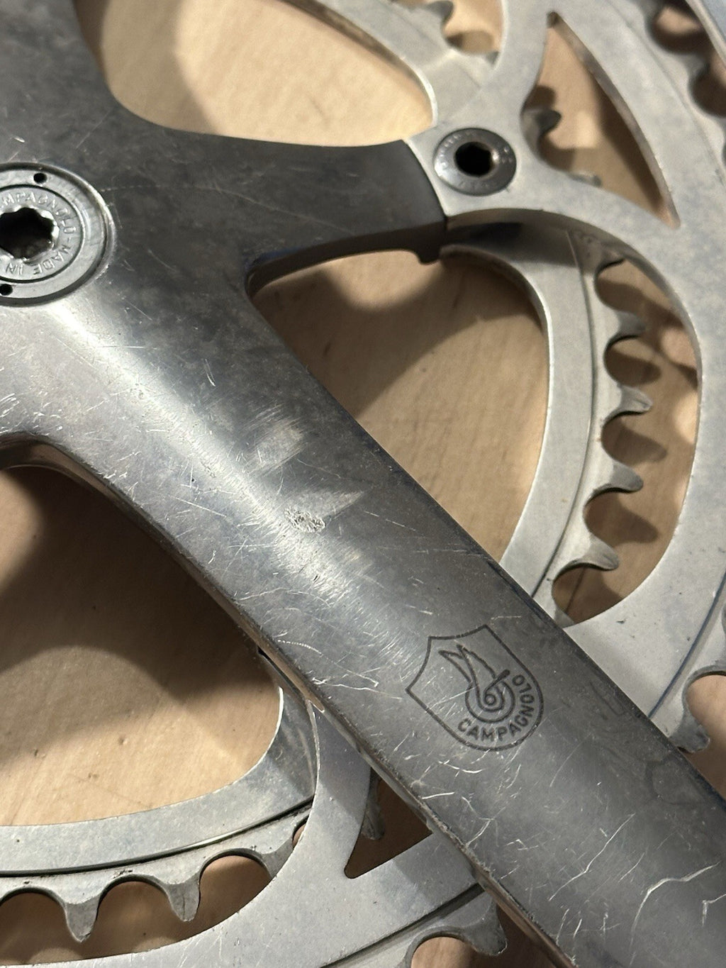 Vintage Campagnolo Road Crankset  Grey Strada Cranks