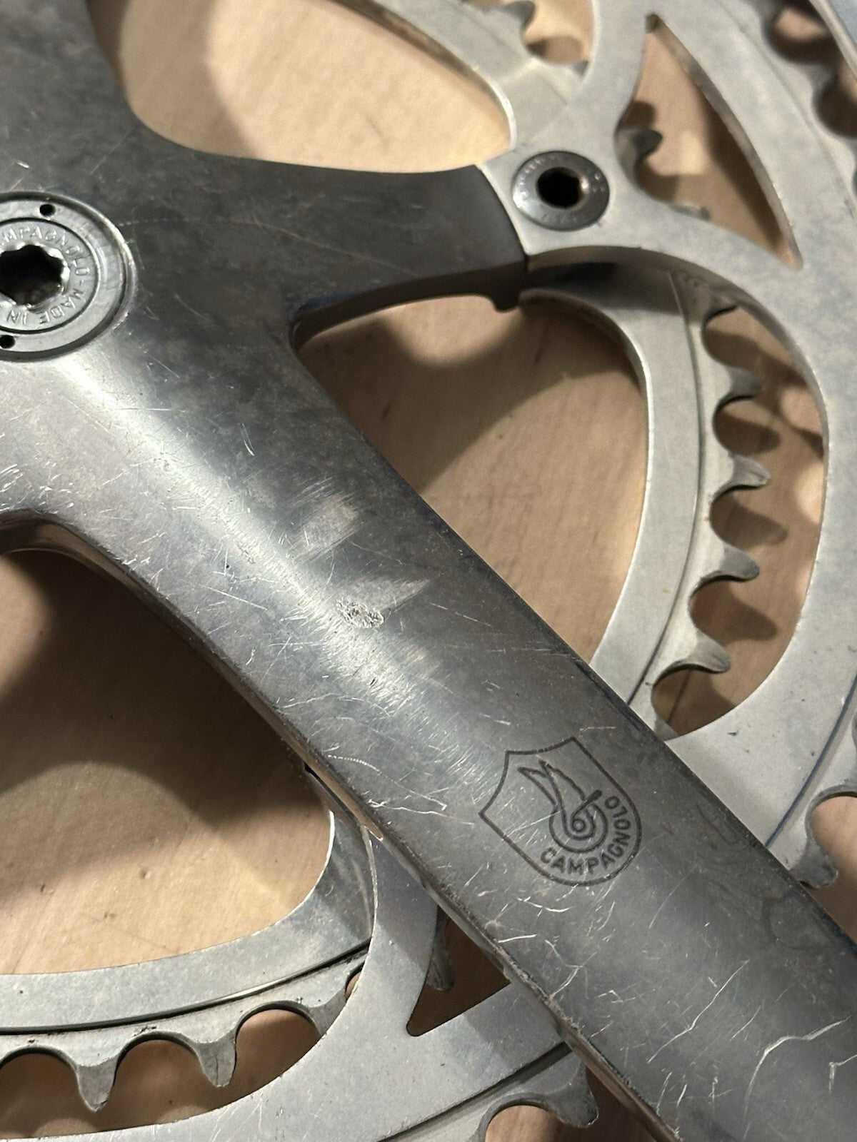 Vintage Campagnolo Road Crankset  Grey Strada Cranks