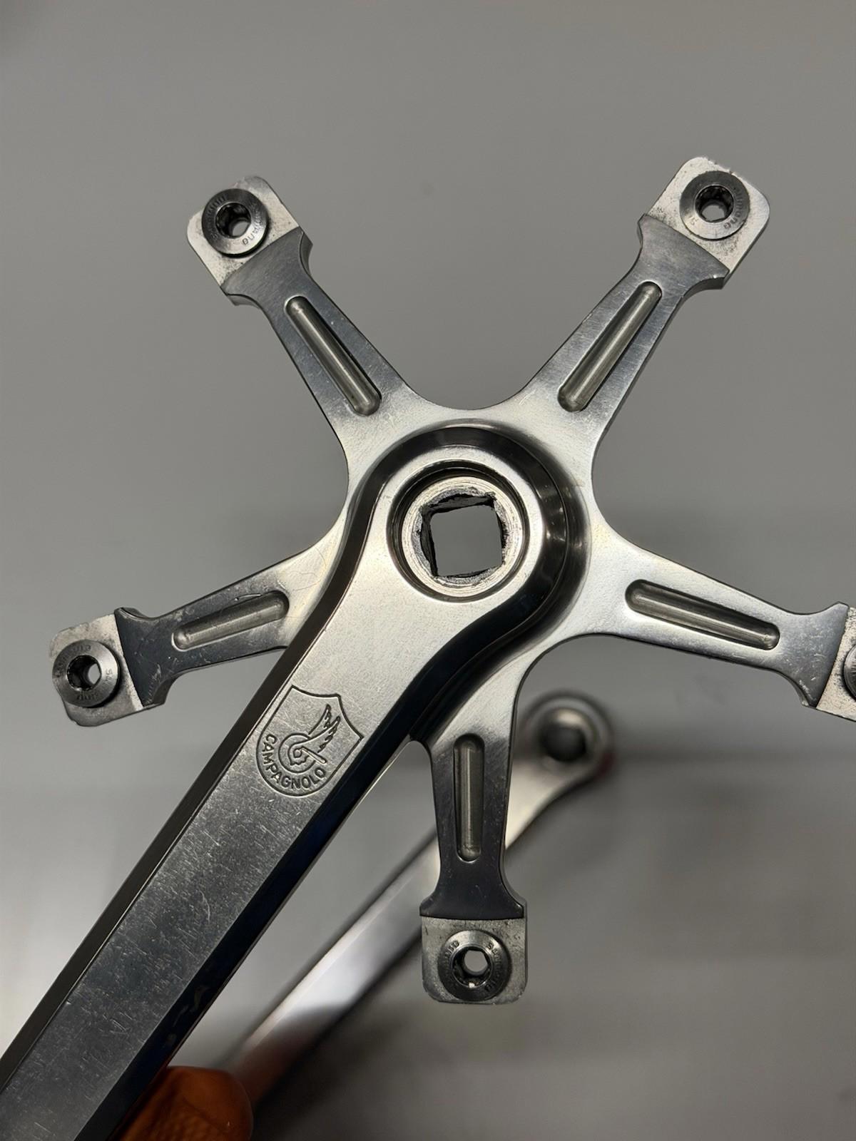 Campagnolo Super Record Pista 177.5mm Track 144bcd Rare Engraved Version