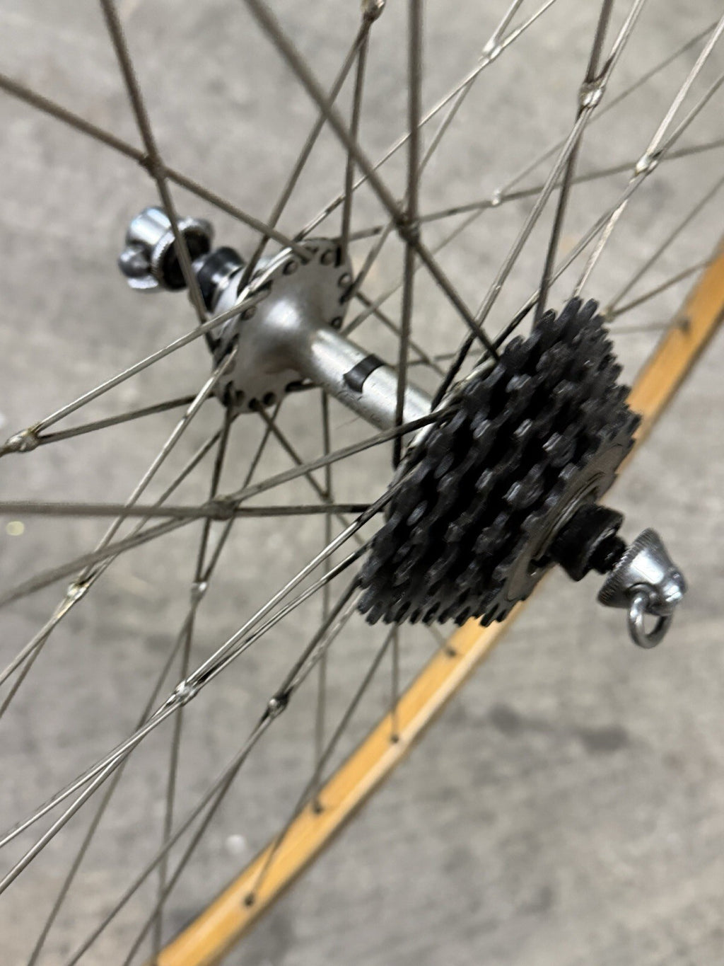 Vintage Campagnolo ROAD WHEELSET 5 SPEED WOODEN Sbi Brusati Rims