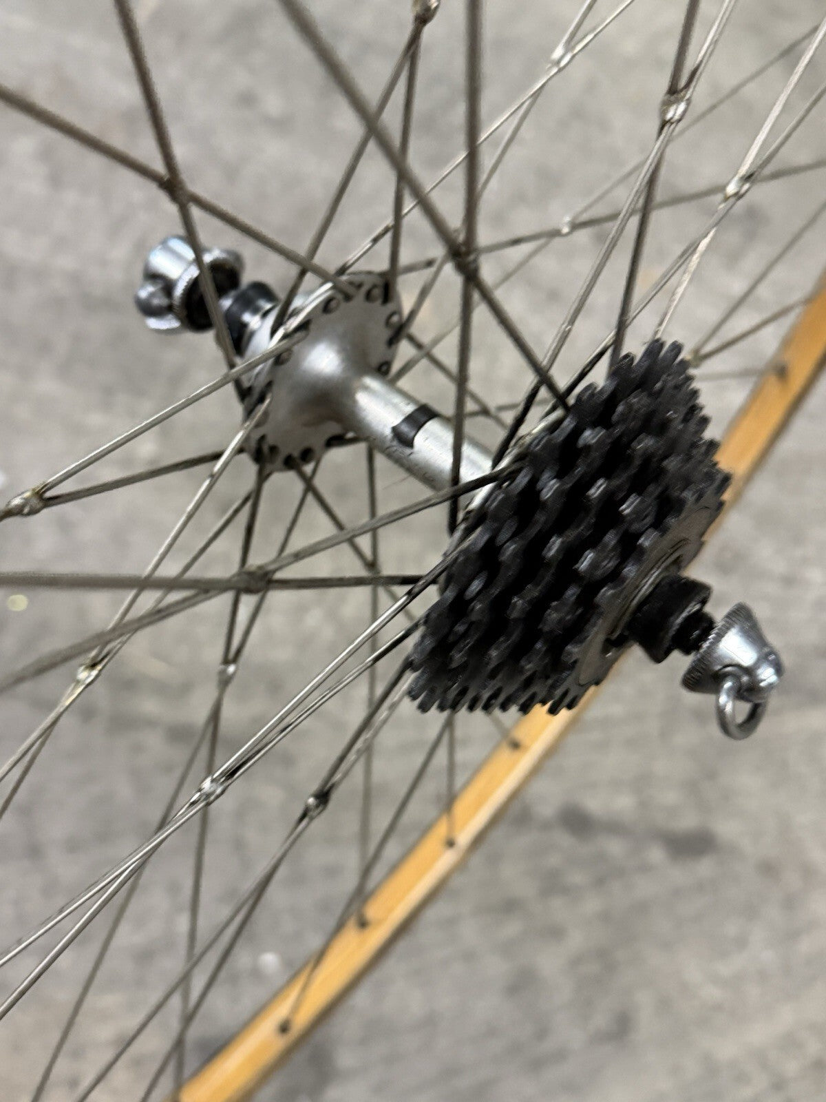 Vintage Campagnolo ROAD WHEELSET 5 SPEED WOODEN Sbi Brusati Rims