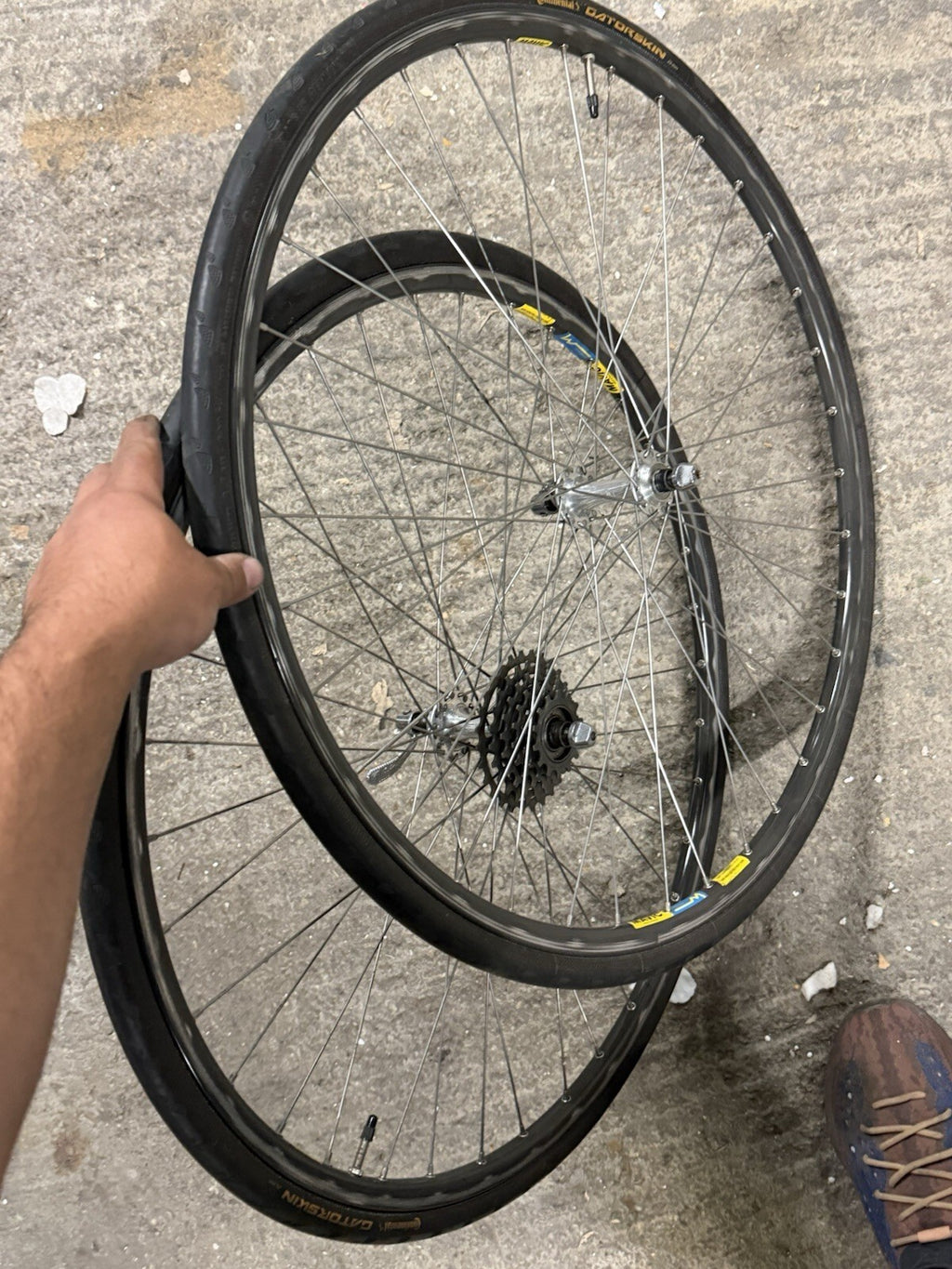 Vintage Campagnolo 6-speed road clincher wheelset