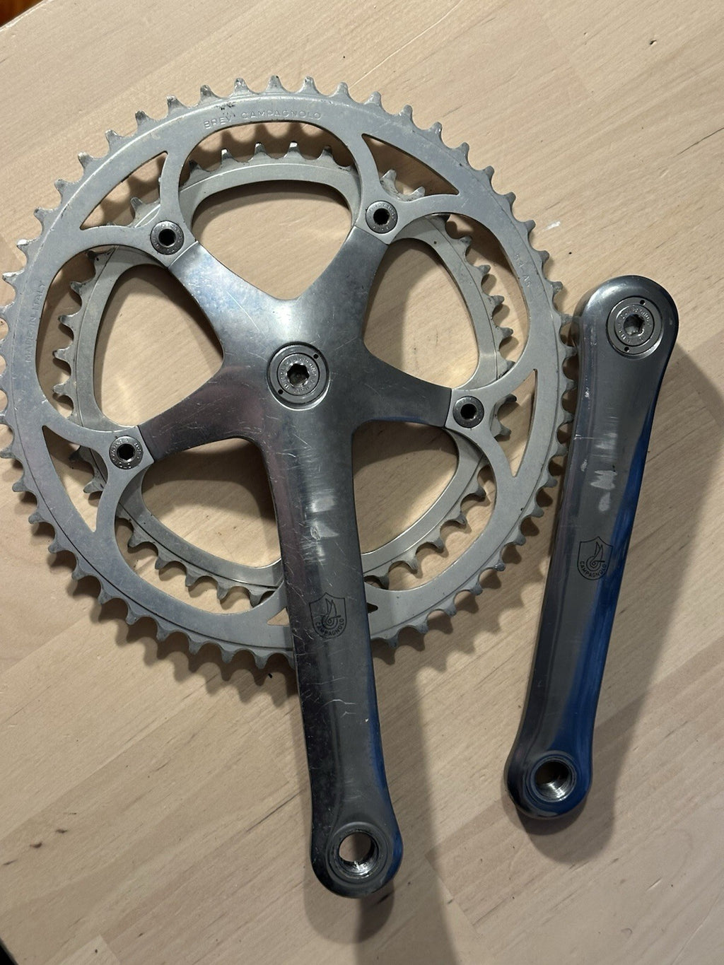 Vintage Campagnolo Road Crankset  Grey Strada Cranks
