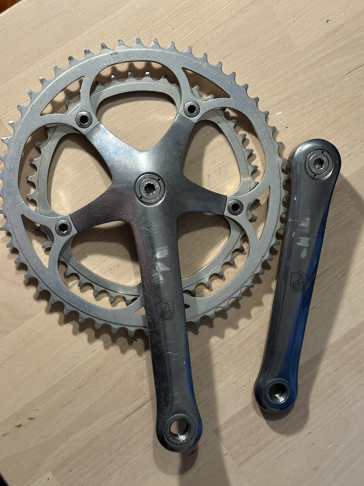 Vintage Campagnolo Road Crankset  Grey Strada Cranks