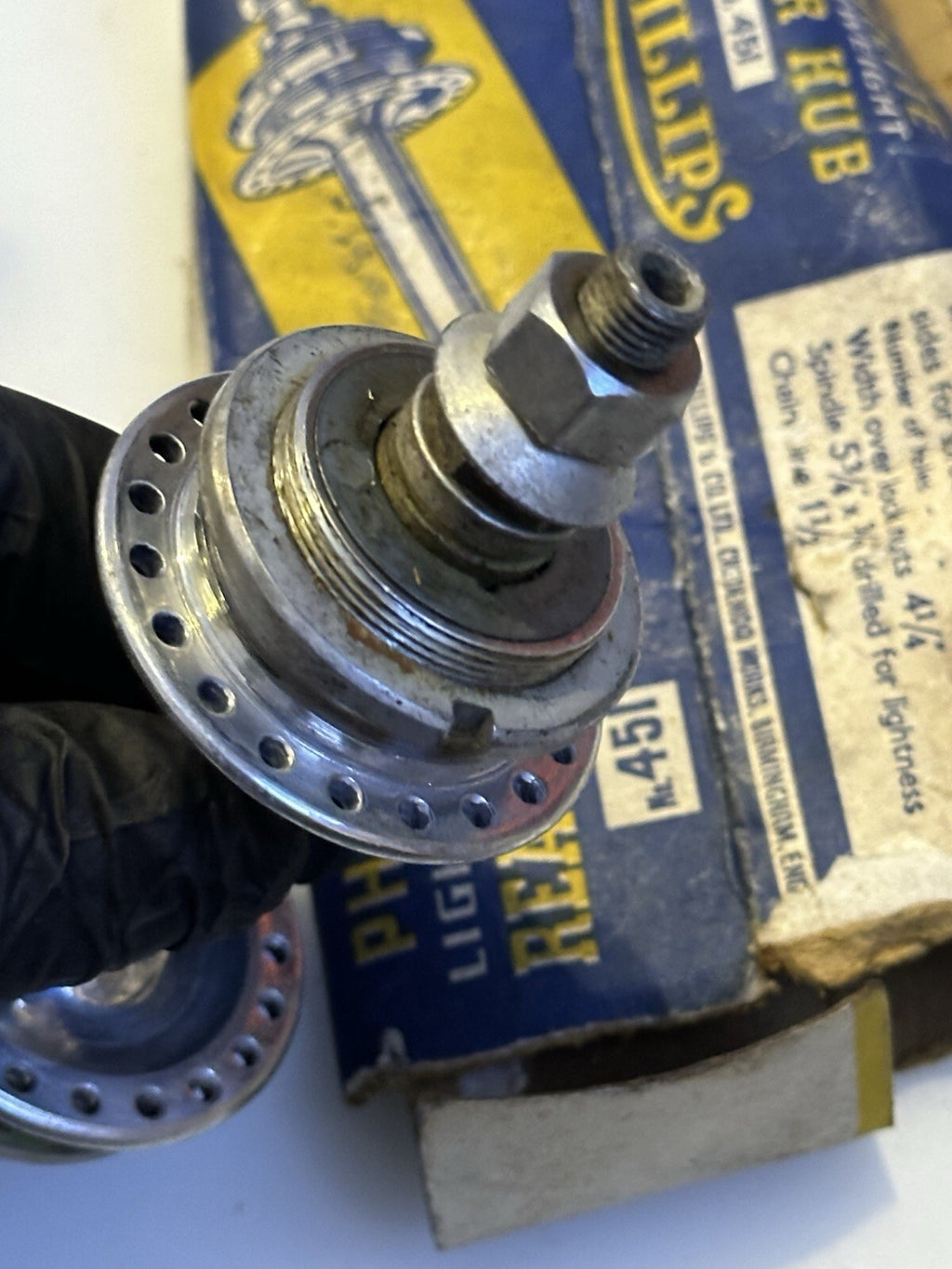 Rare Vintage Phillips Philite Track Hubs Front And Rear