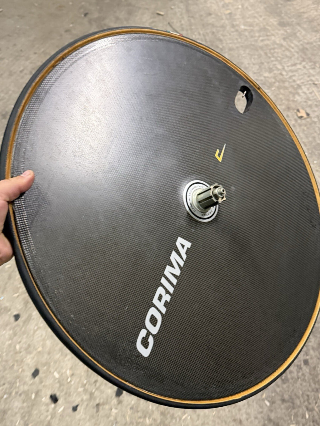 Corima 700c tubular disc wheel for retro TT bike