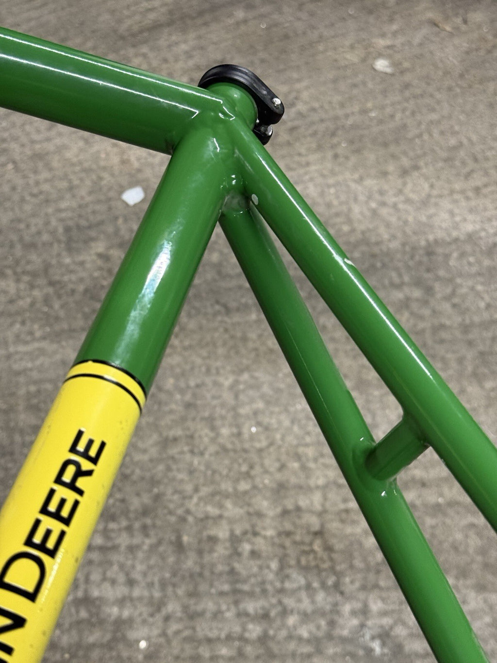 Custom Made Track Frameset Painted John Deere Size Medium 1inch Forks