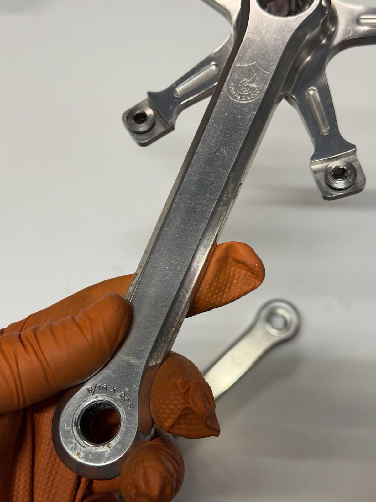 Campagnolo Super Record Pista 177.5mm Track 144bcd Rare Engraved Version