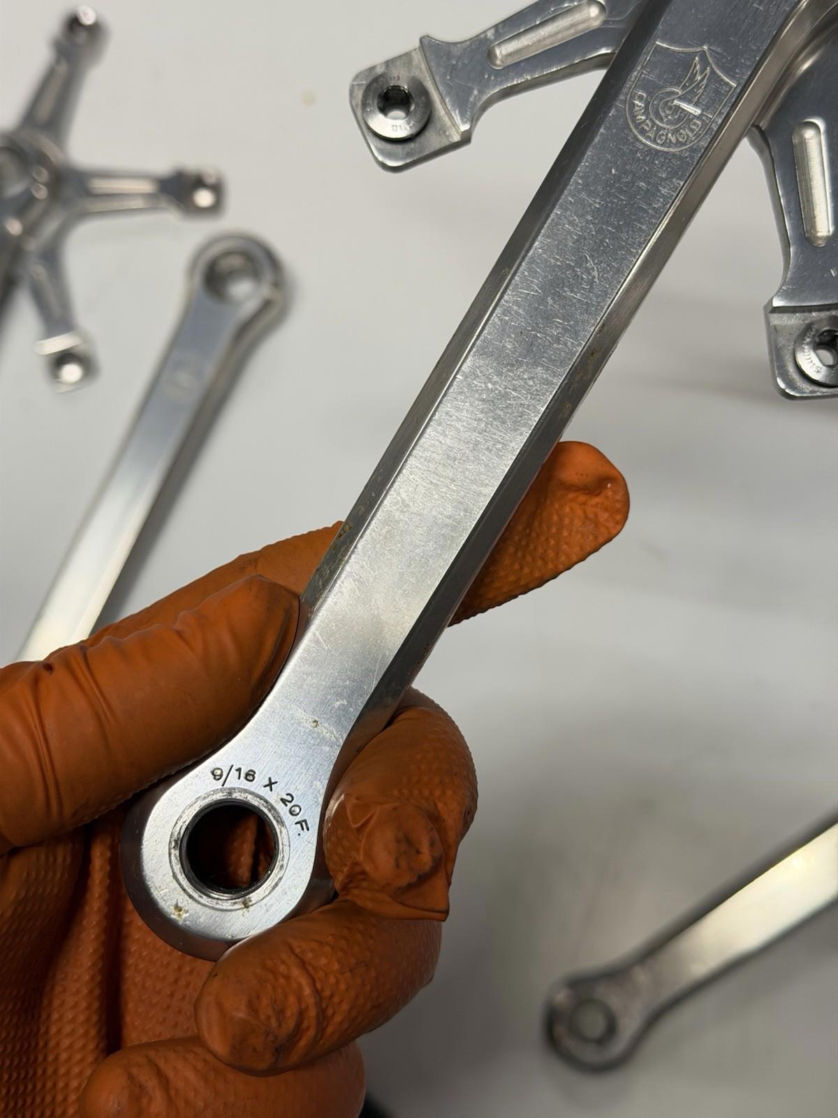 Campagnolo Super Record Pista 177.5mm Track 144bcd Rare Engraved Version
