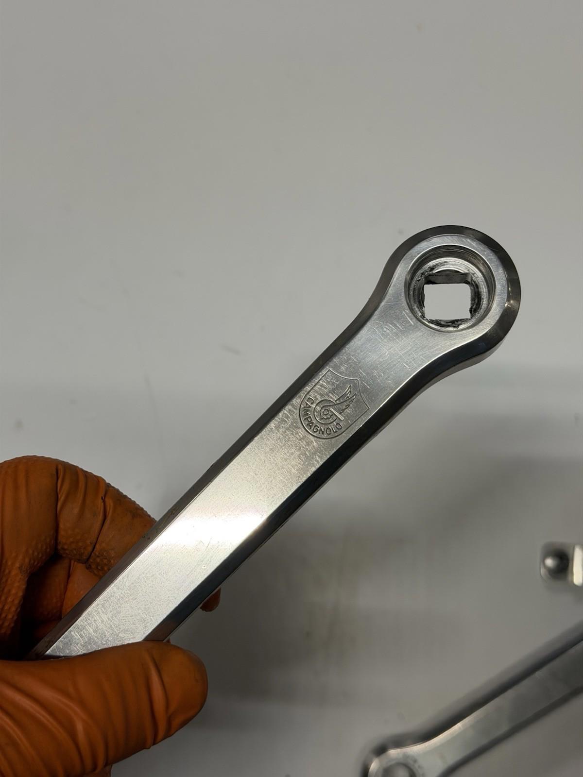Campagnolo Super Record Pista 177.5mm Track 144bcd Rare Engraved Version