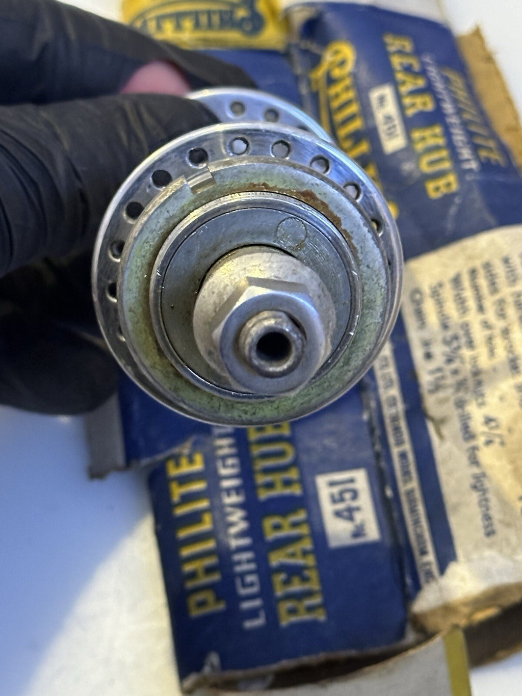 Rare Vintage Phillips Philite Track Hubs Front And Rear