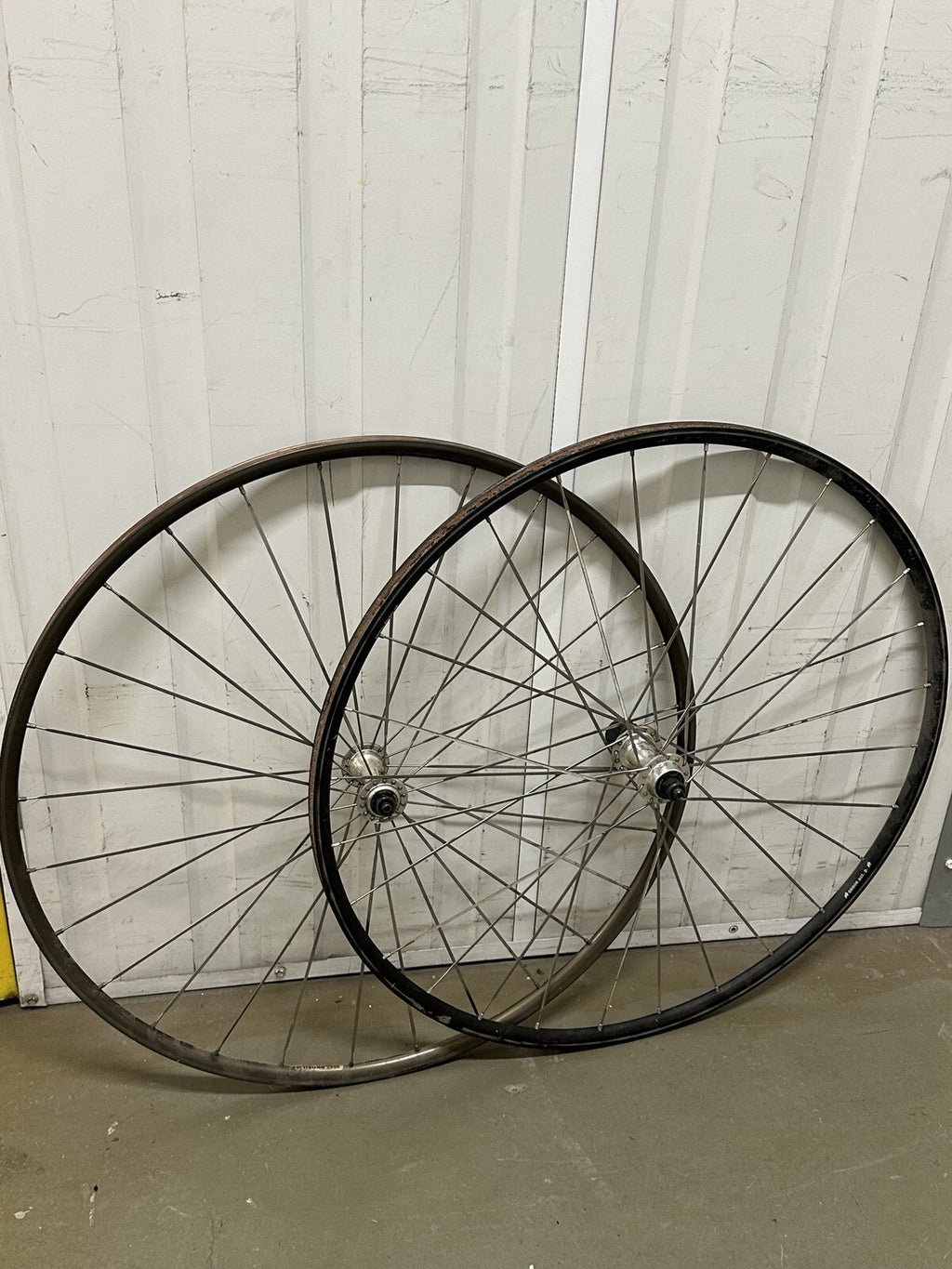 Vintage Dura Ace Road Wheelset Wolber Tubular Rims Aero Spokes