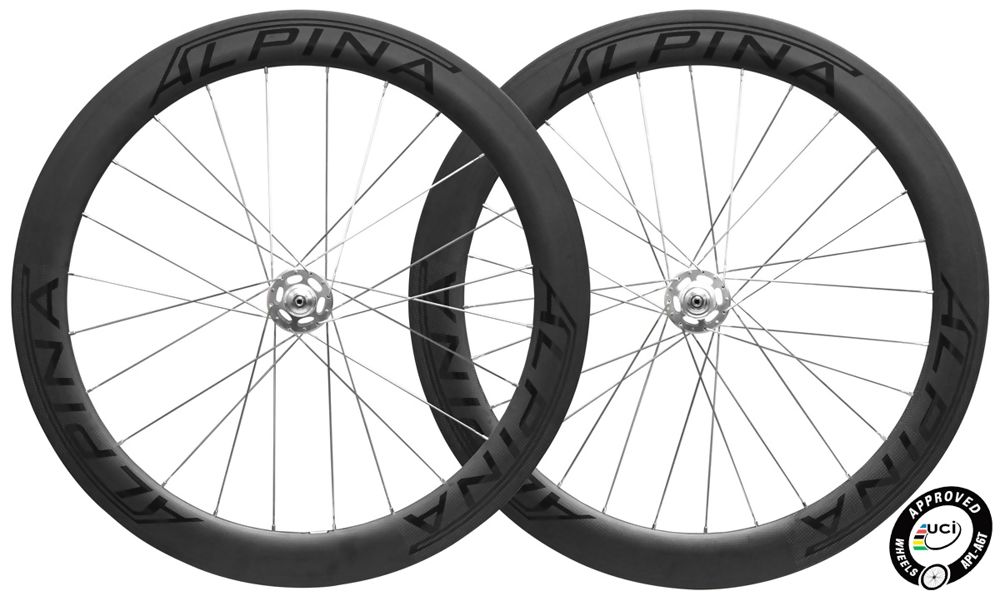 Alpina A6T 55mm carbon tubular track wheelset front and rear wheels