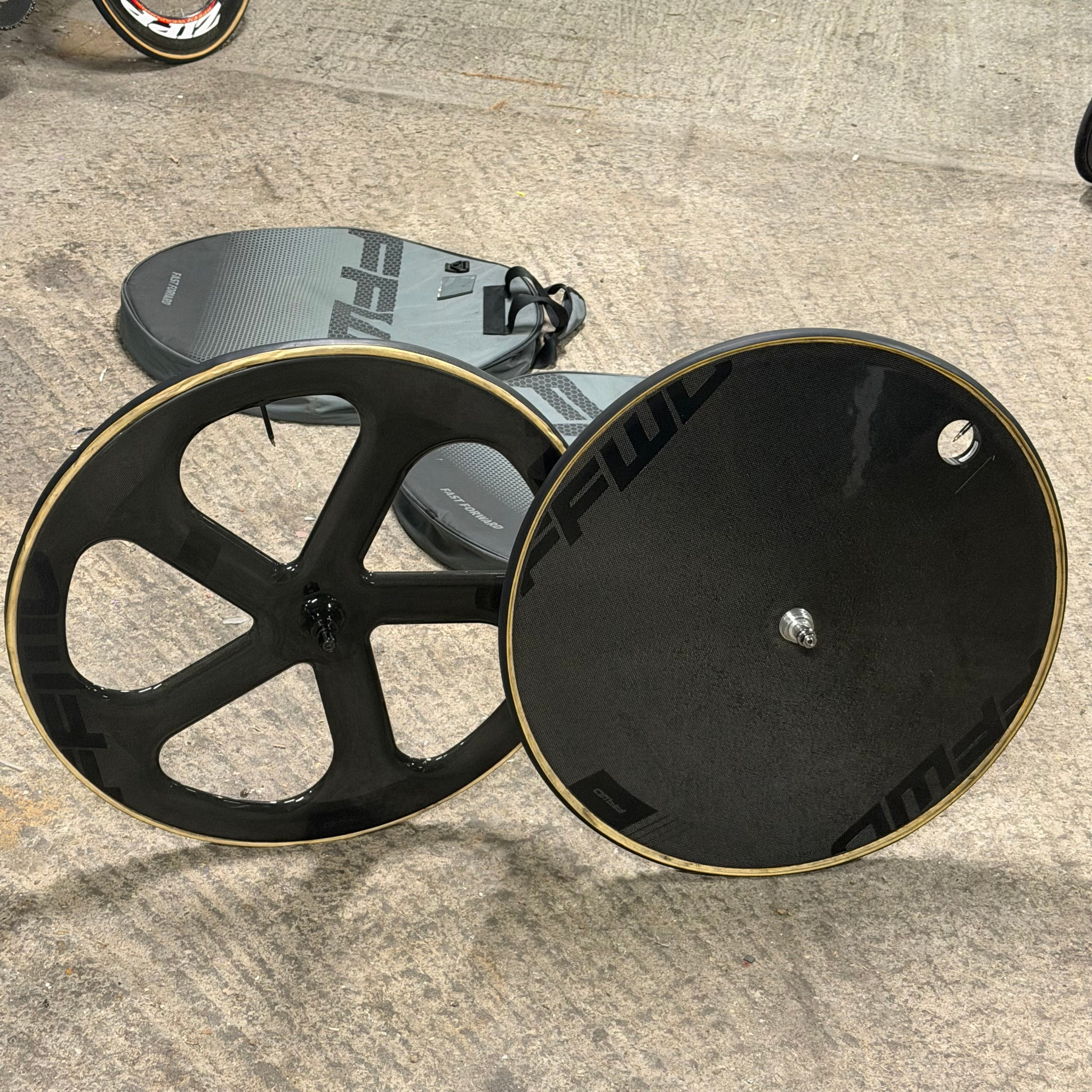 FFWD Track Wheelset Disc Wheel + 5 Spoke Front Wheel Fast Forward