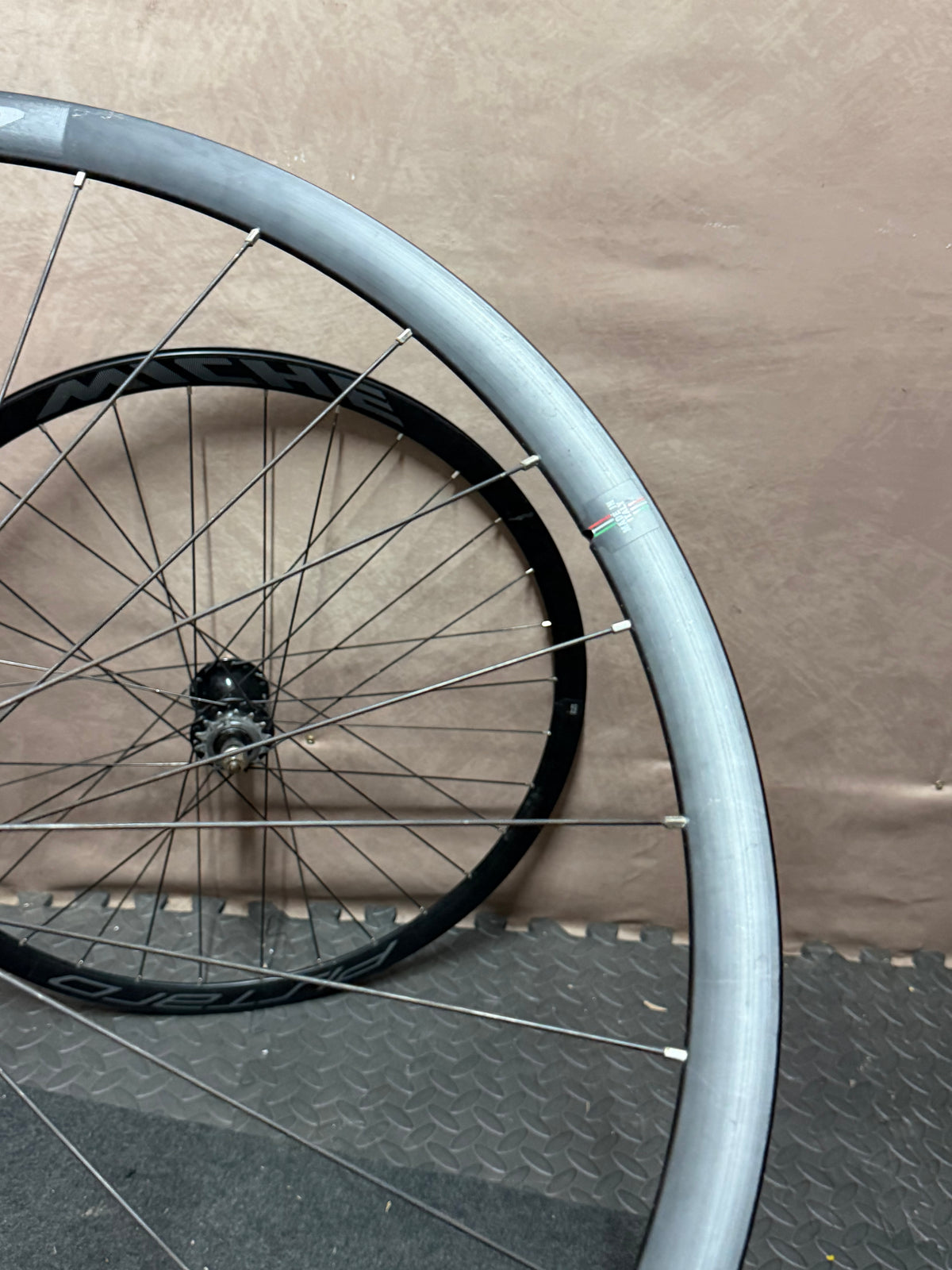Miche Pistard wheel rim and spokes side view