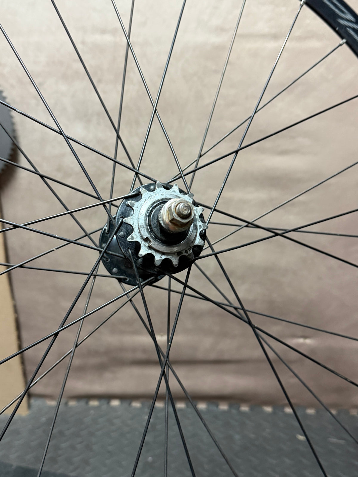 Miche Pistard track hub and spoke flanges