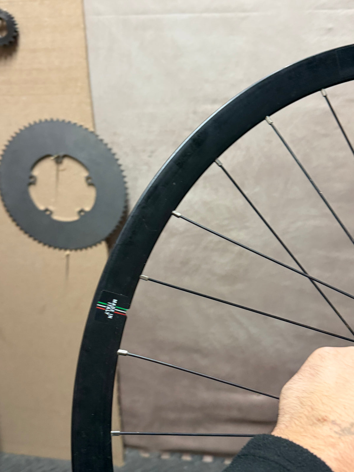 Miche Pistard rim edge and spokes detail