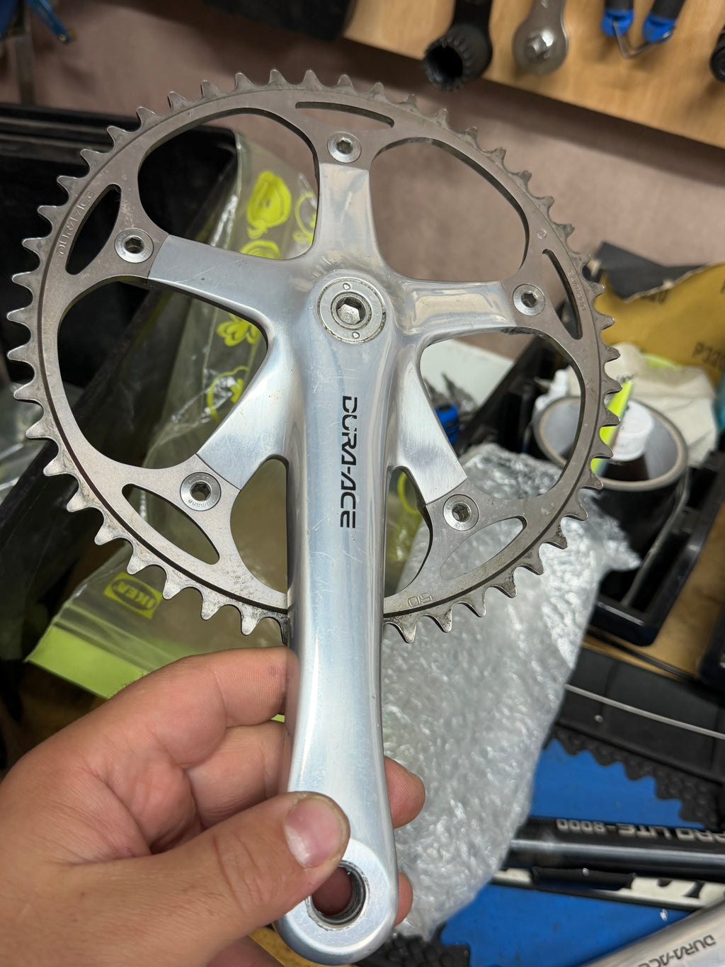 Shimano Dura-Ace track chainring and crank face