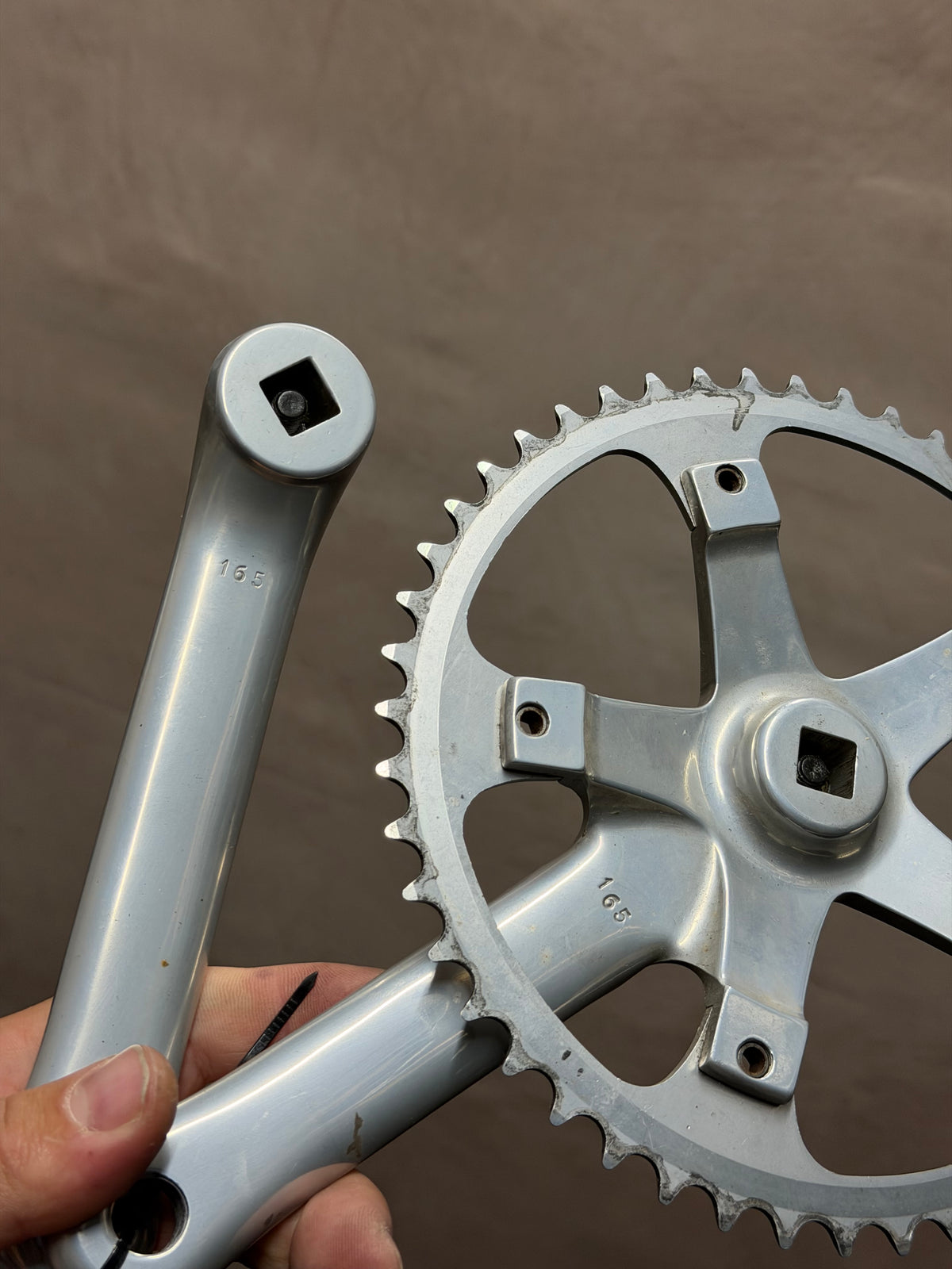 Miche crank arms showing square-taper axle fittings