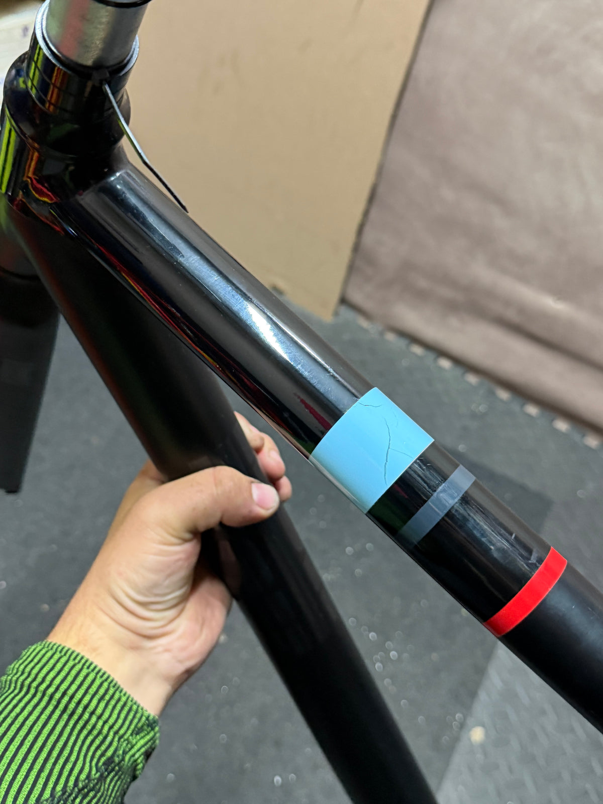 Hoy Fiorenzuola .001 Medium track frameset – head tube and coloured frame bands