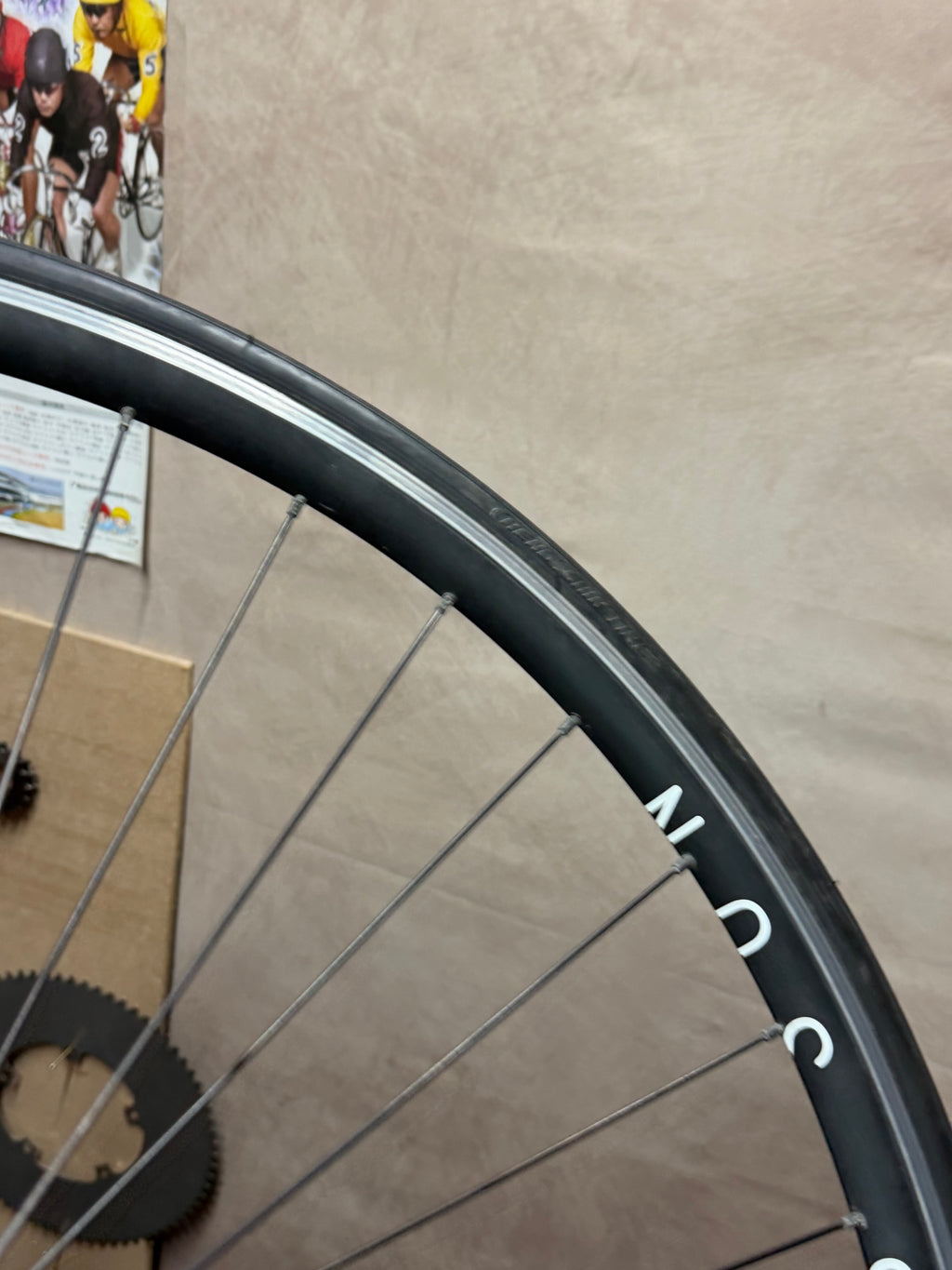 Gran Compe H Plus Son 700c track front wheel – H Plus Son lettering and spokes