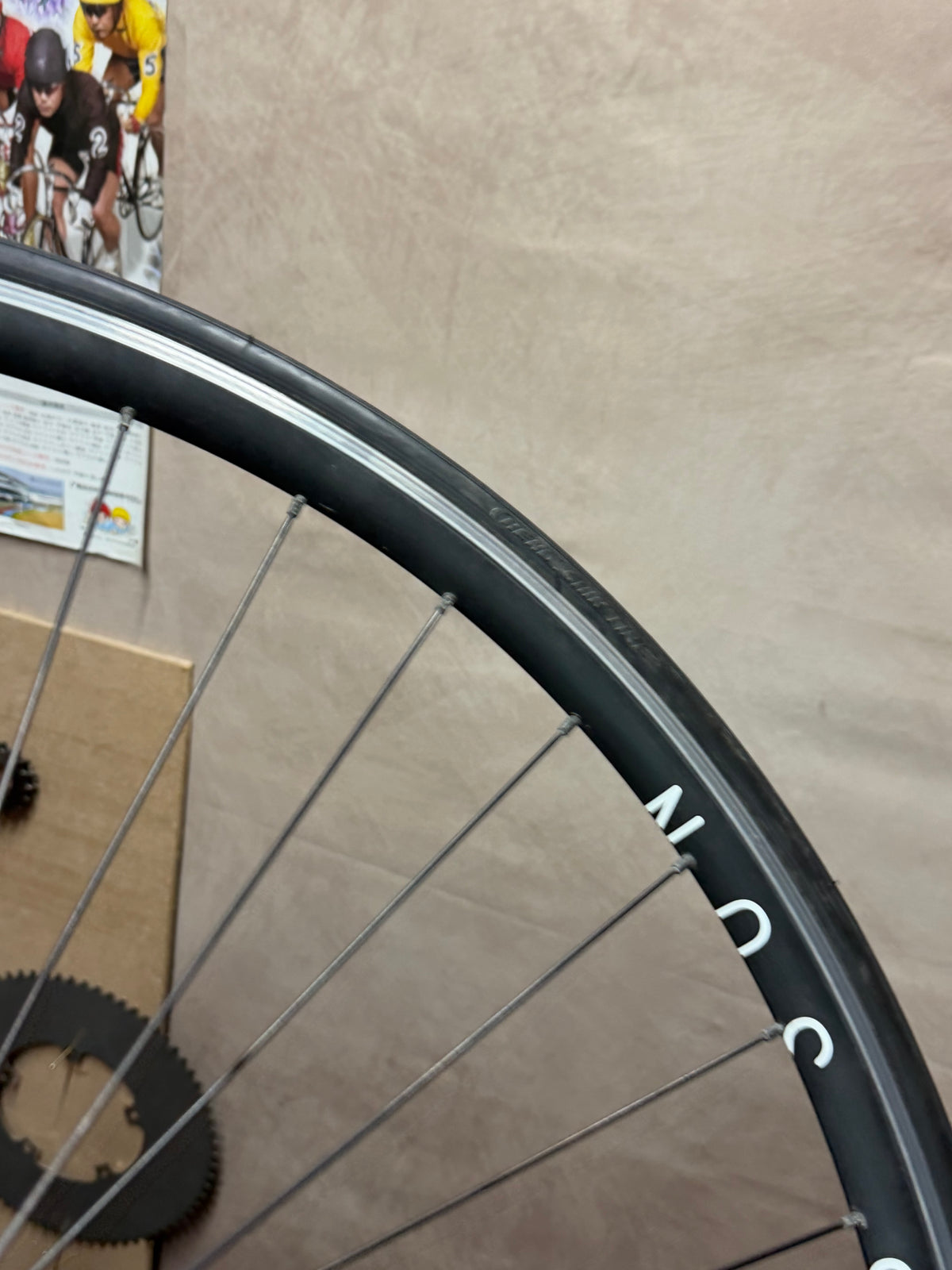 Gran Compe H Plus Son 700c track front wheel – H Plus Son lettering and spokes