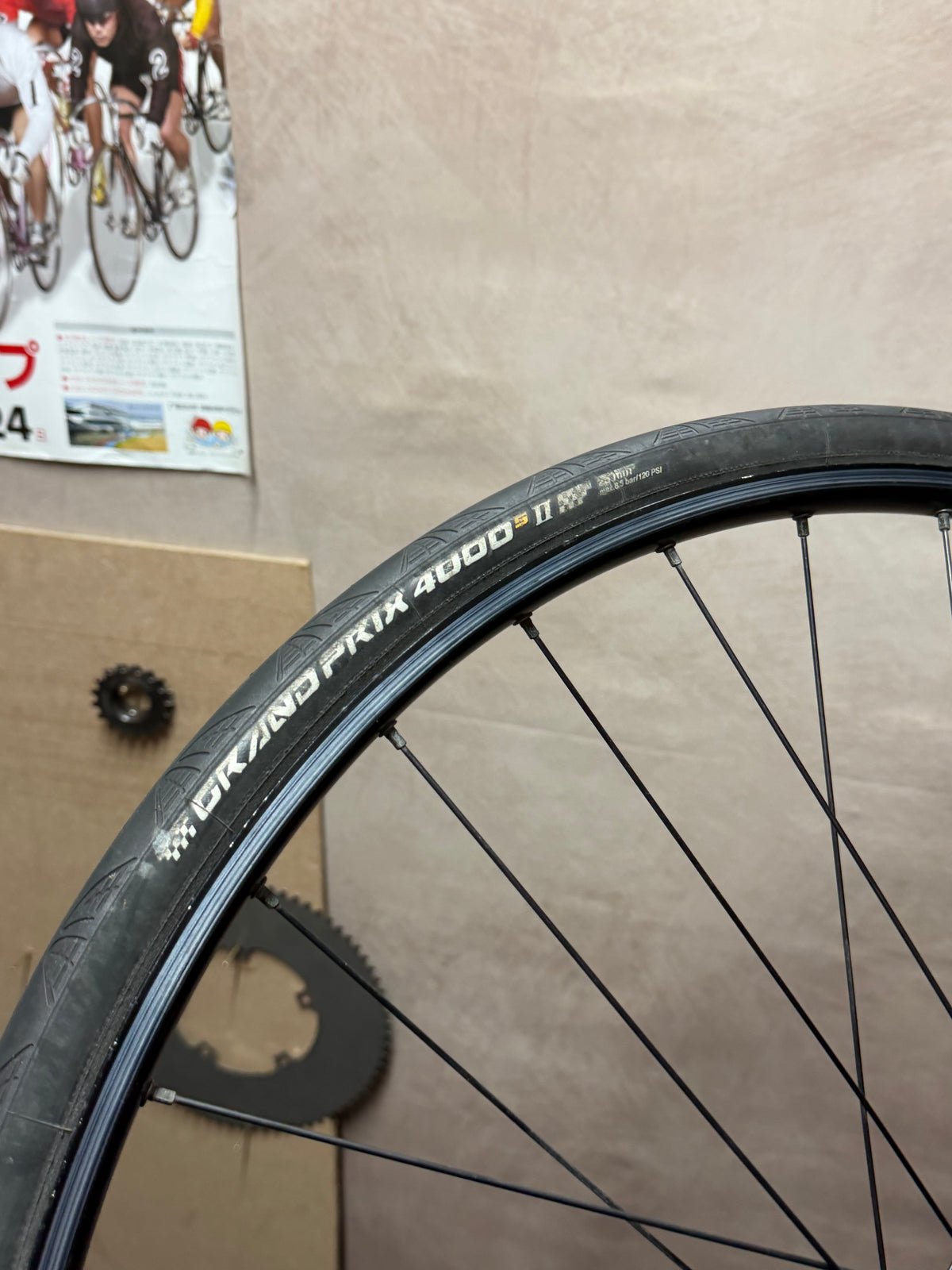 Gran Compe H Plus Son 700c track rear wheel – Continental GP4000 tyre branding