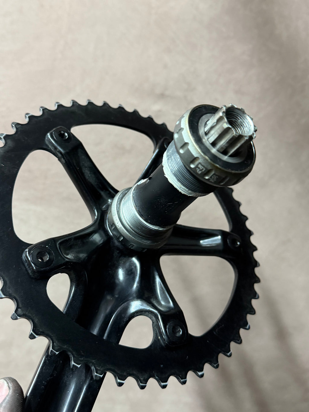 SRAM Omnium 165mm 48T Track Crankset – rear of chainring and spindle