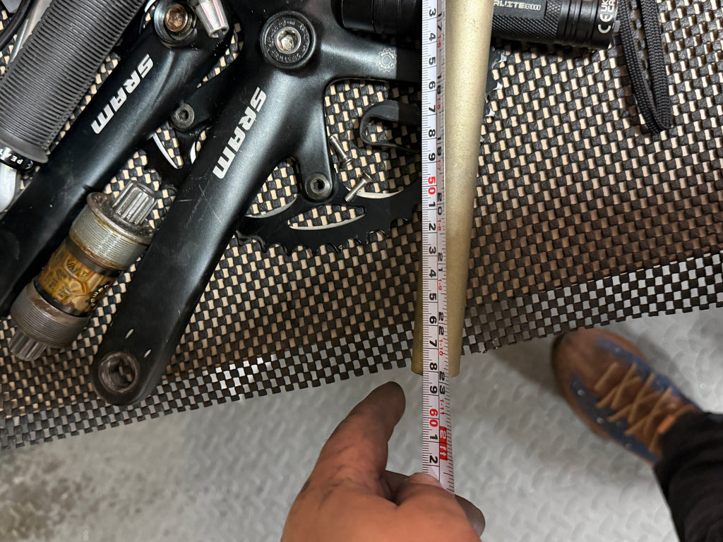 Renthal Fatbar 580mm Riser Handlebars, 31.8mm – width shown beside tape measure