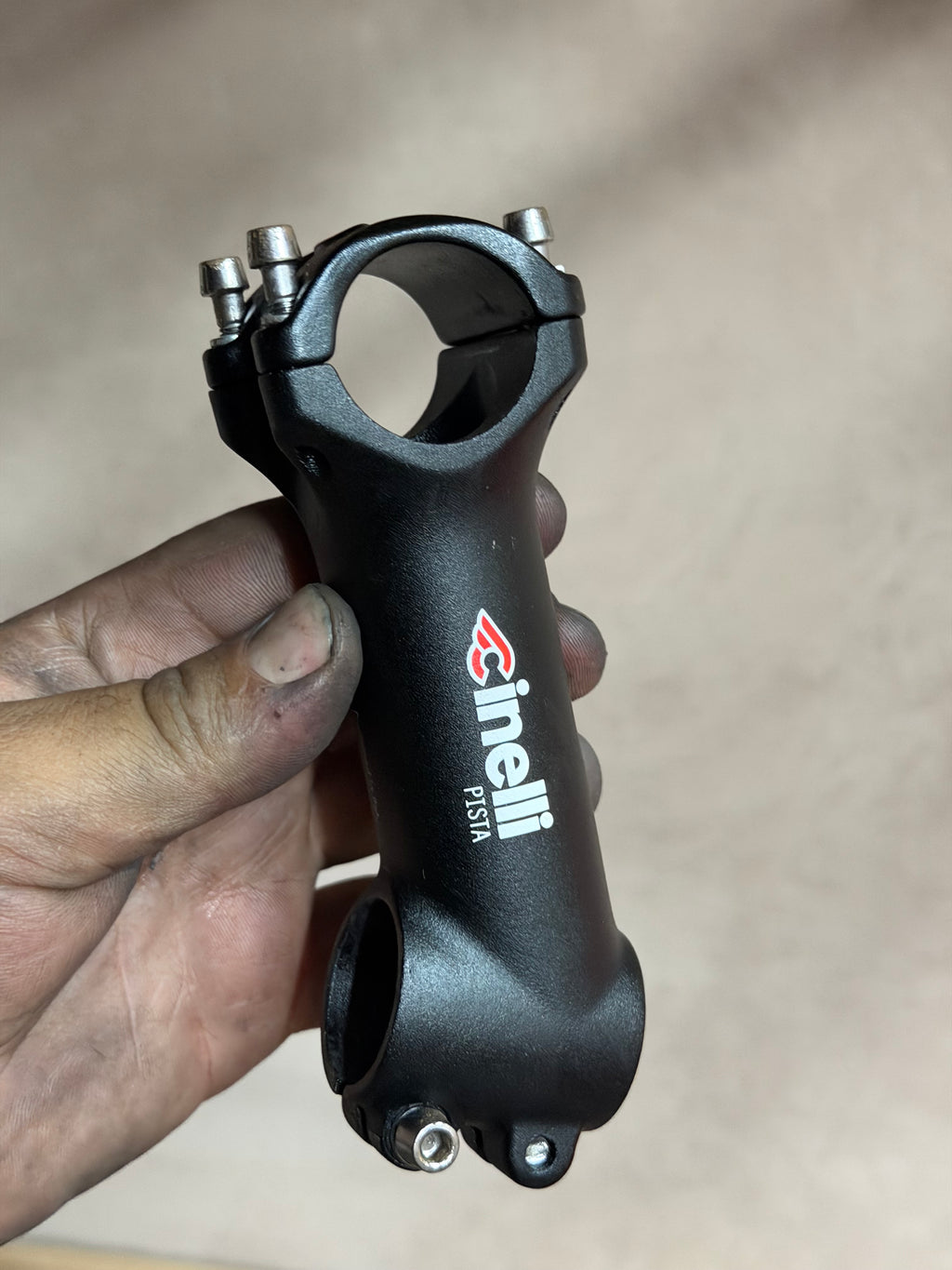 Cinelli Pista Track Stem 110mm – top view and branding