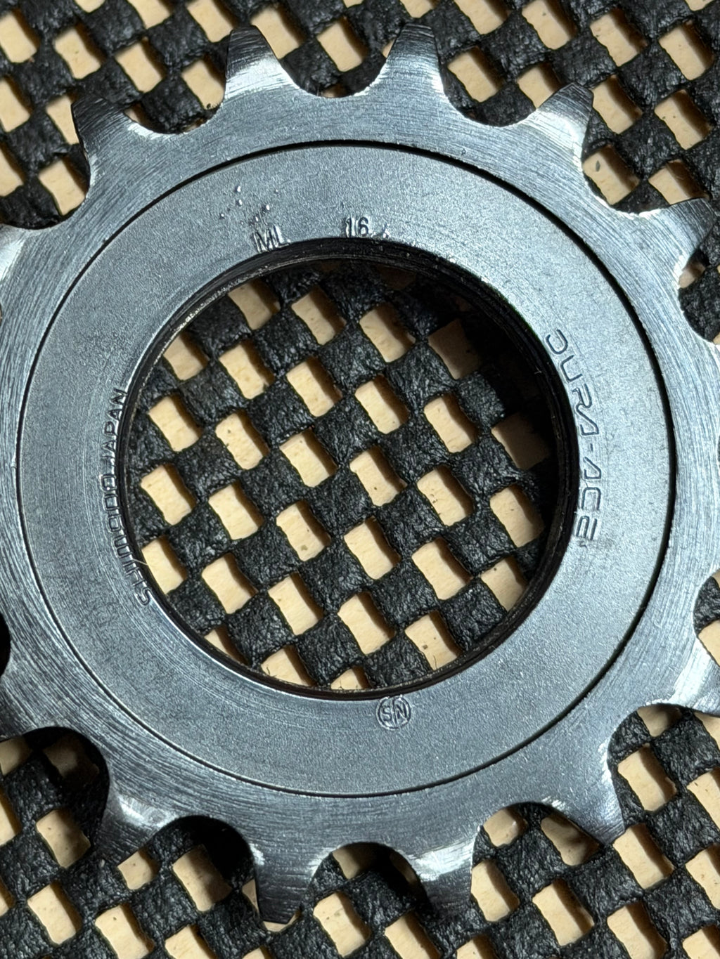 Shimano Dura-Ace Track Sprocket 16T 1/8in – teeth and markings close-up