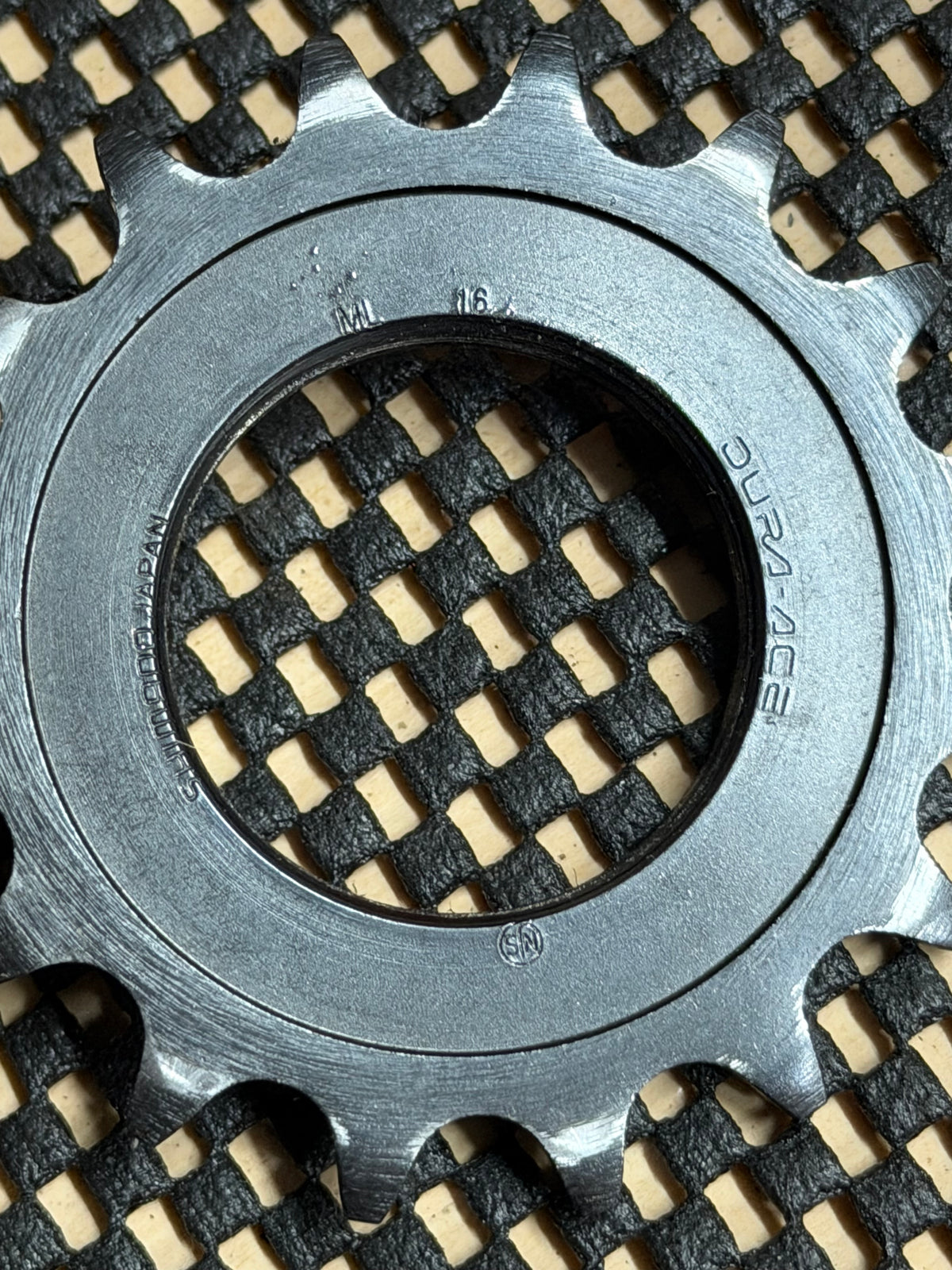 Shimano Dura-Ace Track Sprocket 16T 1/8in – teeth and markings close-up