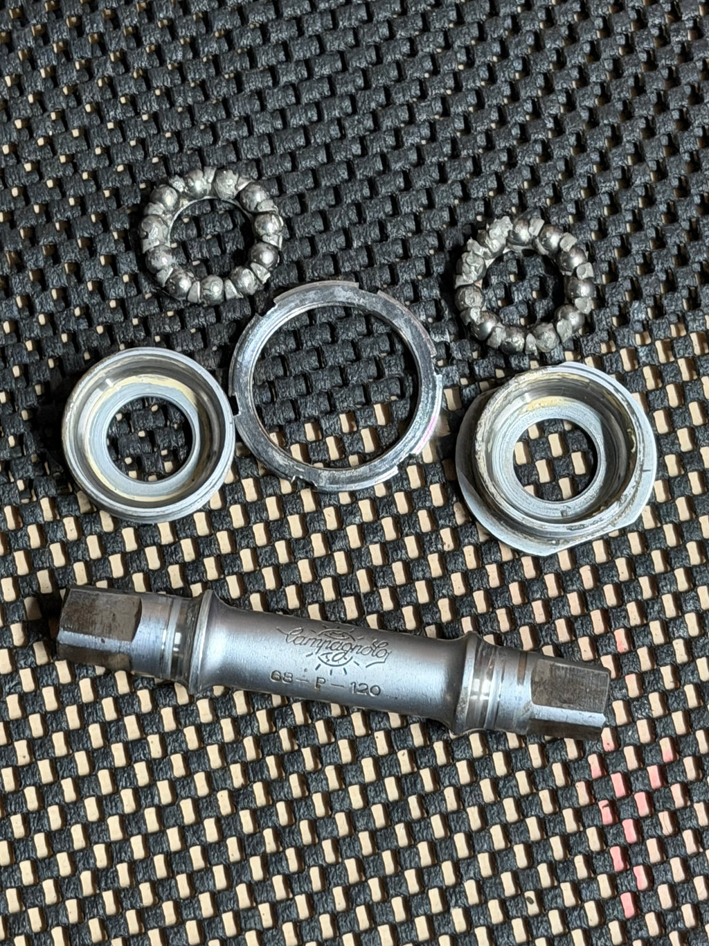 Vintage Campagnolo BSA Bottom Bracket 109mm – spindle, cups, bearings and rings