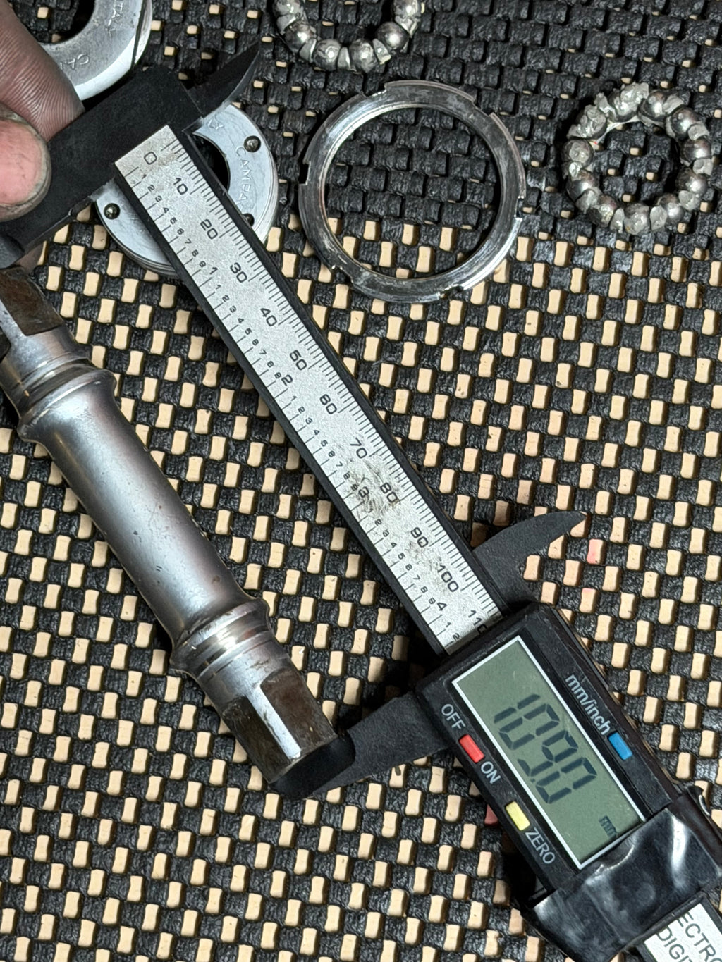 Vintage Campagnolo BSA Bottom Bracket 109mm – spindle measured with caliper