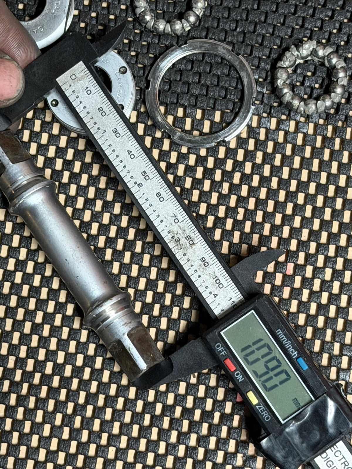 Vintage Campagnolo BSA Bottom Bracket 109mm – spindle measured with caliper