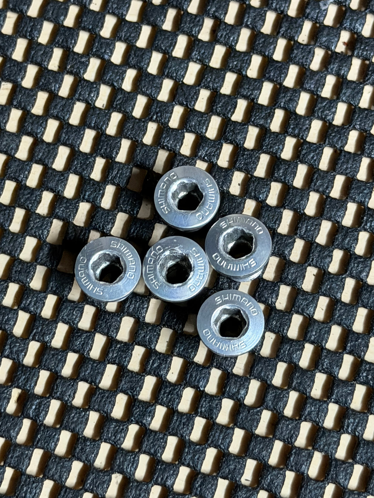 Shimano Vintage Road Chainring Bolts – chainring bolts arranged together