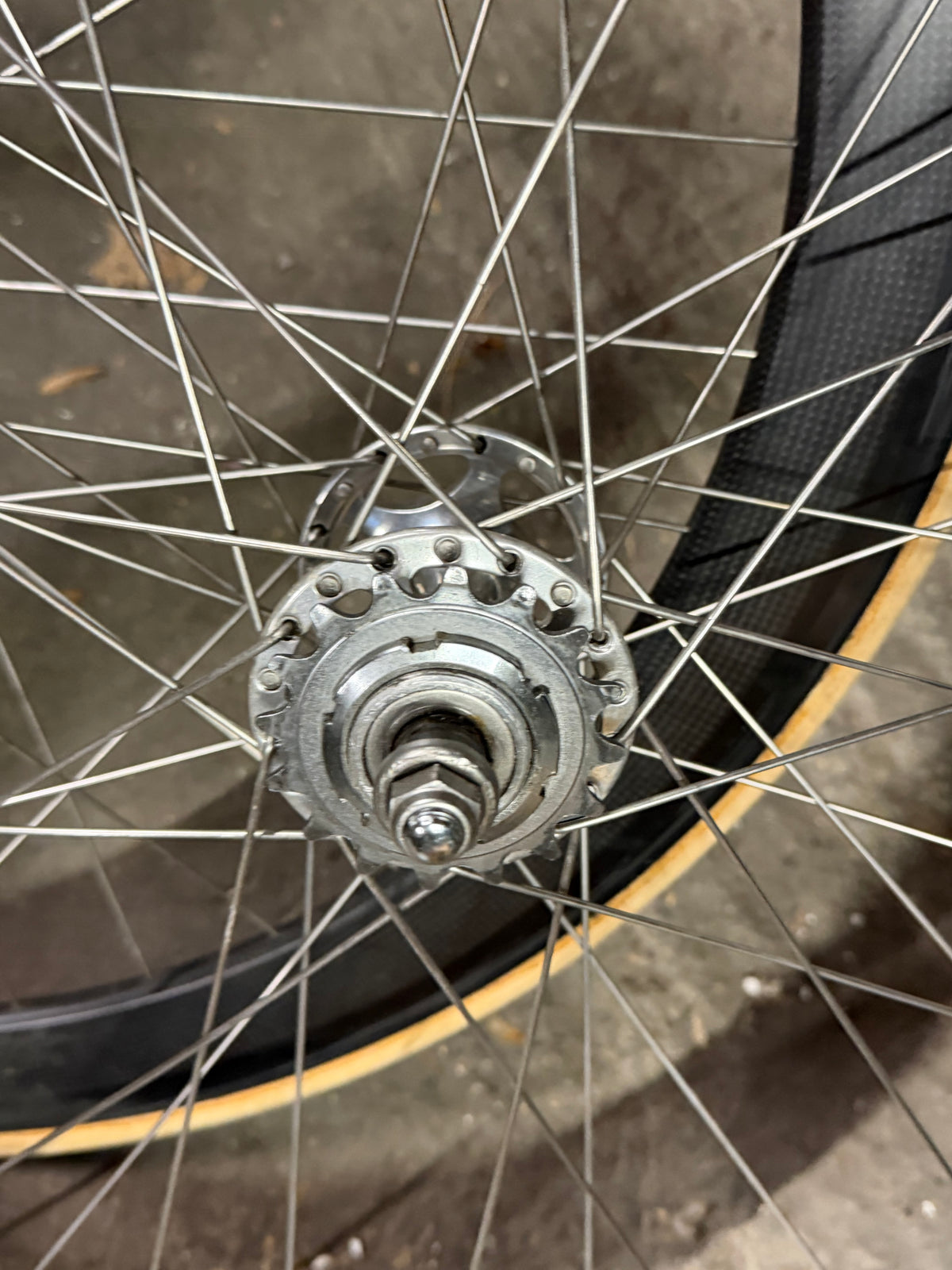 Campagnolo Pista Tubular Wheelset Sheriff Hubs Carbon RIm