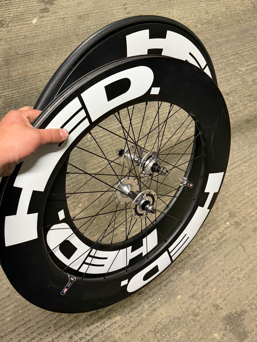 Carbon Wheelset Clincher DT Swiss Hubs Damaged Front Rim