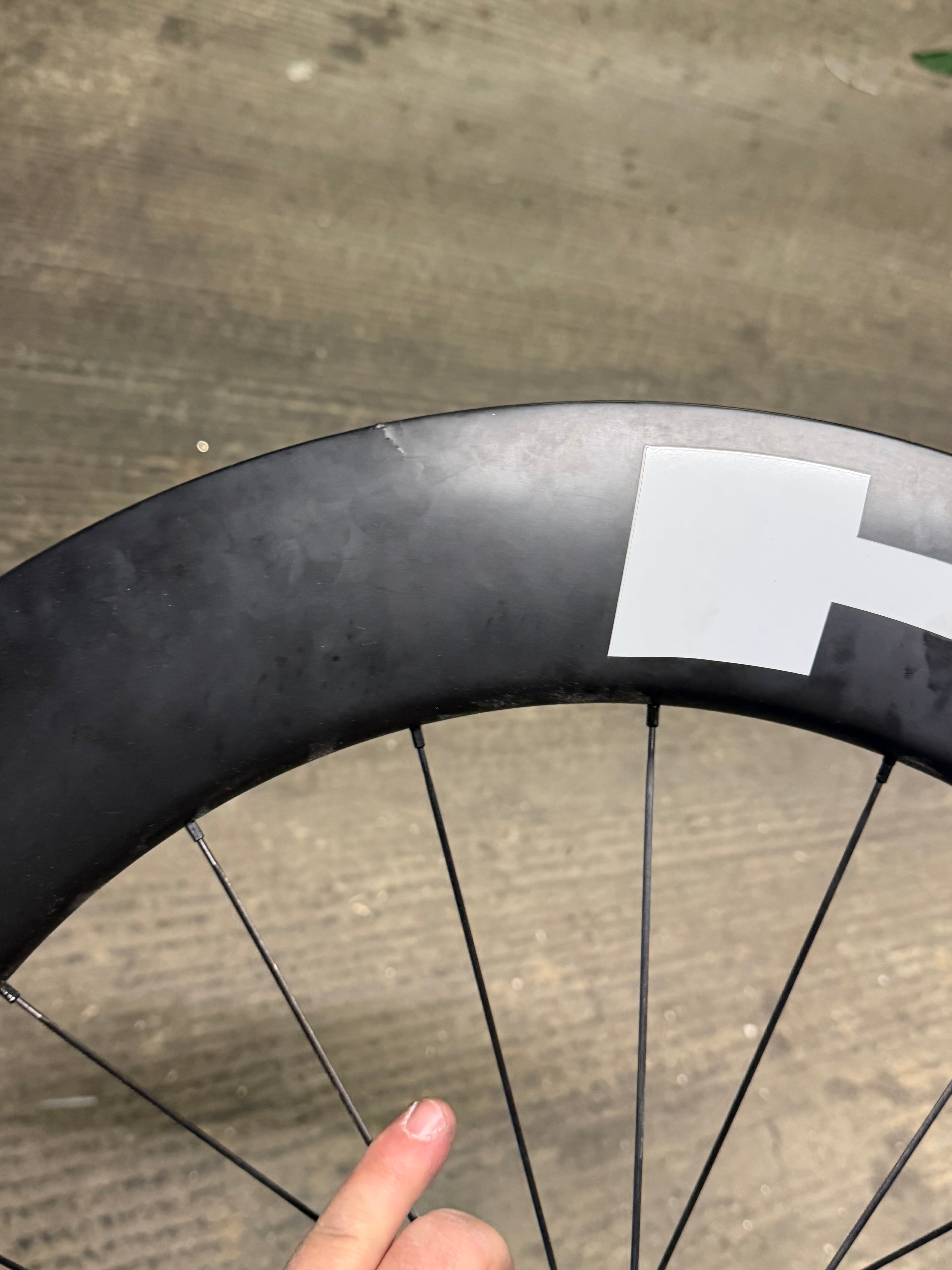 Carbon Wheelset Clincher DT Swiss Hubs Damaged Front Rim