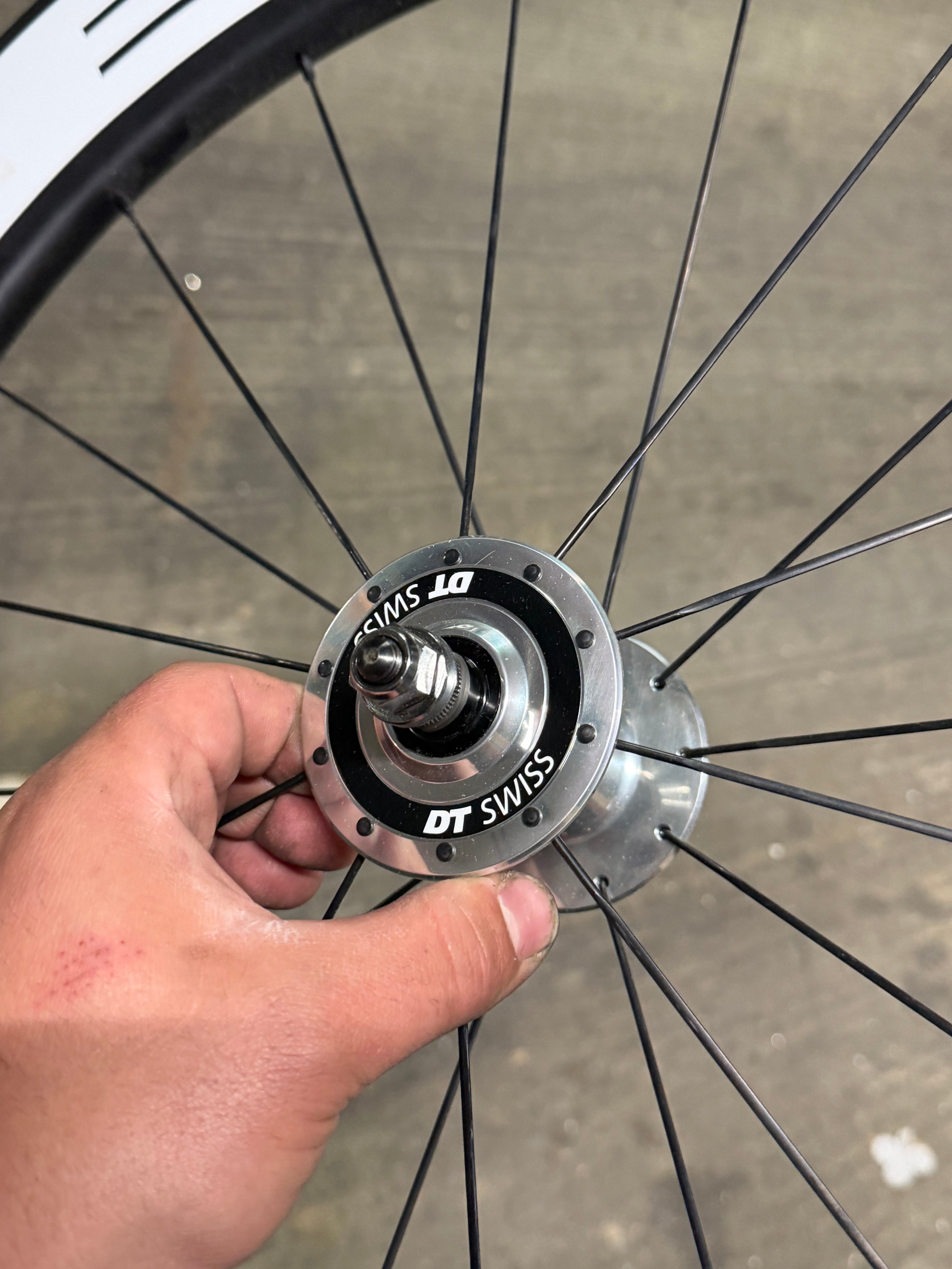 Carbon Wheelset Clincher DT Swiss Hubs Damaged Front Rim