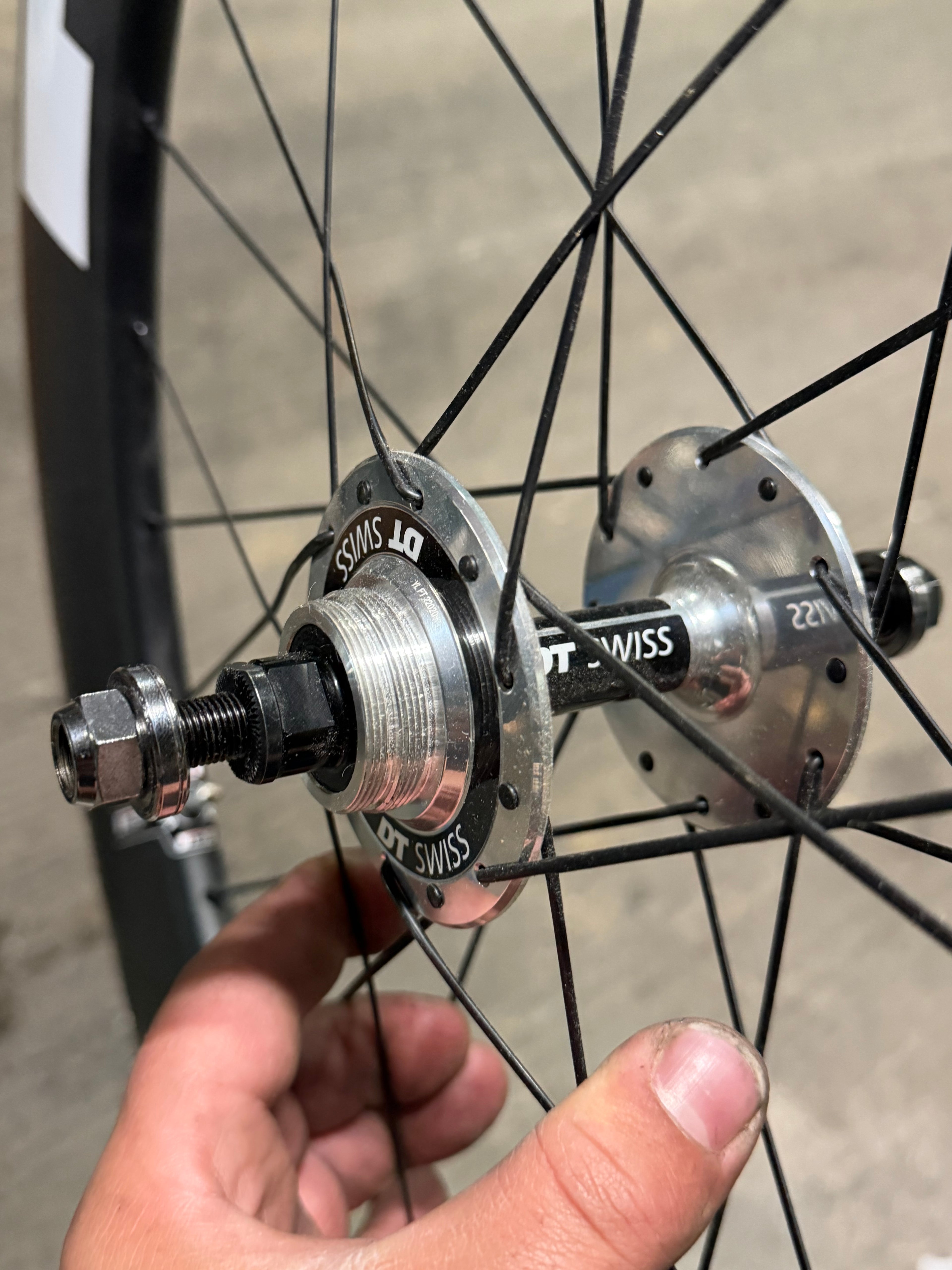 Carbon Wheelset Clincher DT Swiss Hubs Damaged Front Rim