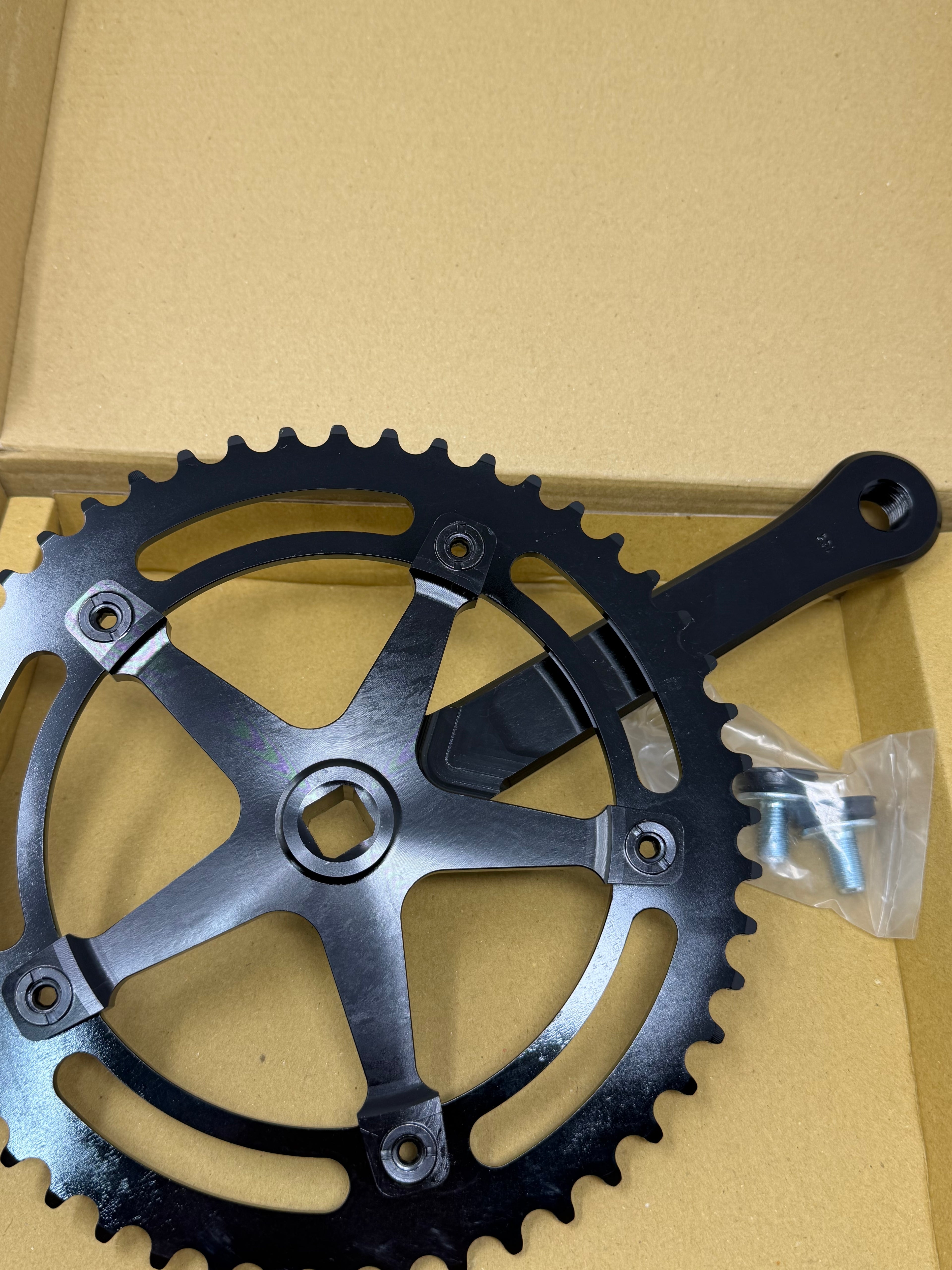 Andel Single Speed Fluted Cranks 144bcd - 165mm Black 48t