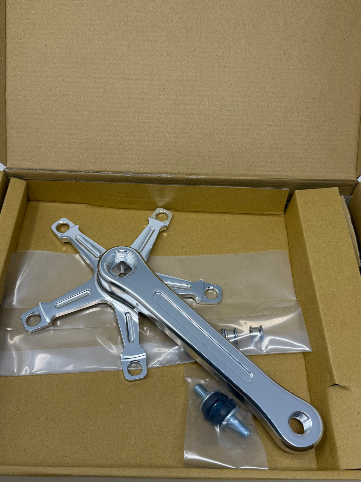 Andel Single Speed Fluted Cranks 144bcd - 165mm Silver
