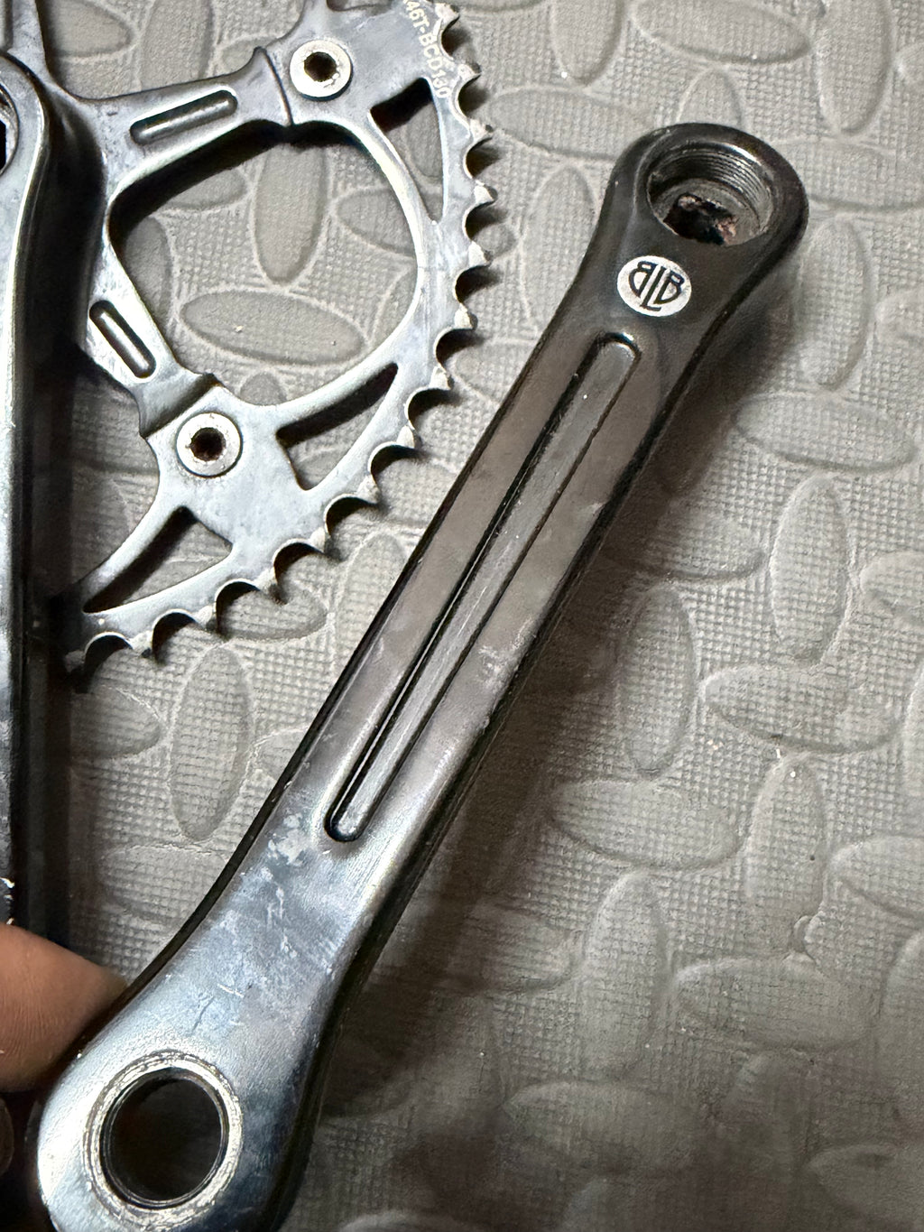 Black BLB track Crankset 165mm 46t