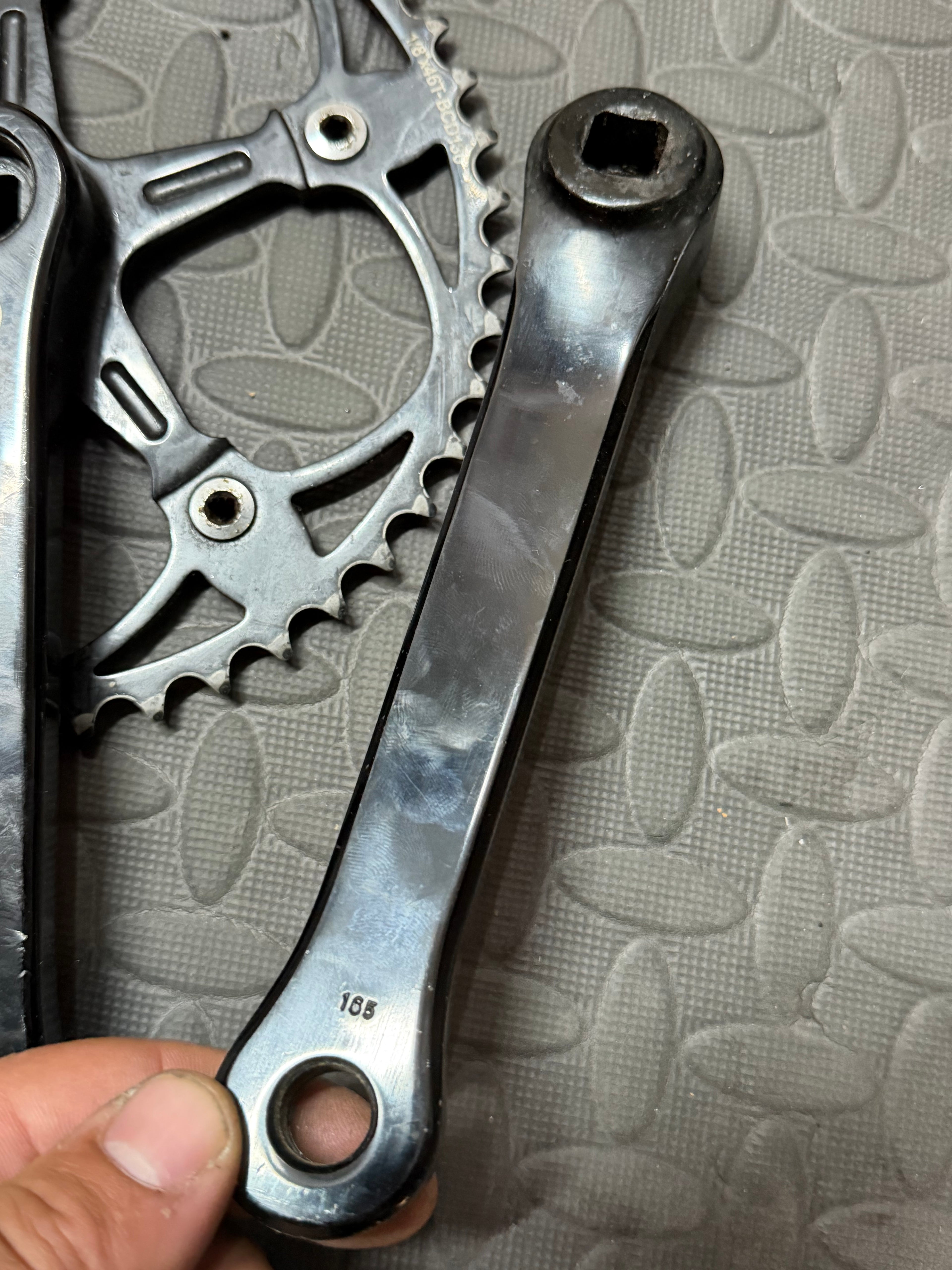Black BLB track Crankset 165mm 46t